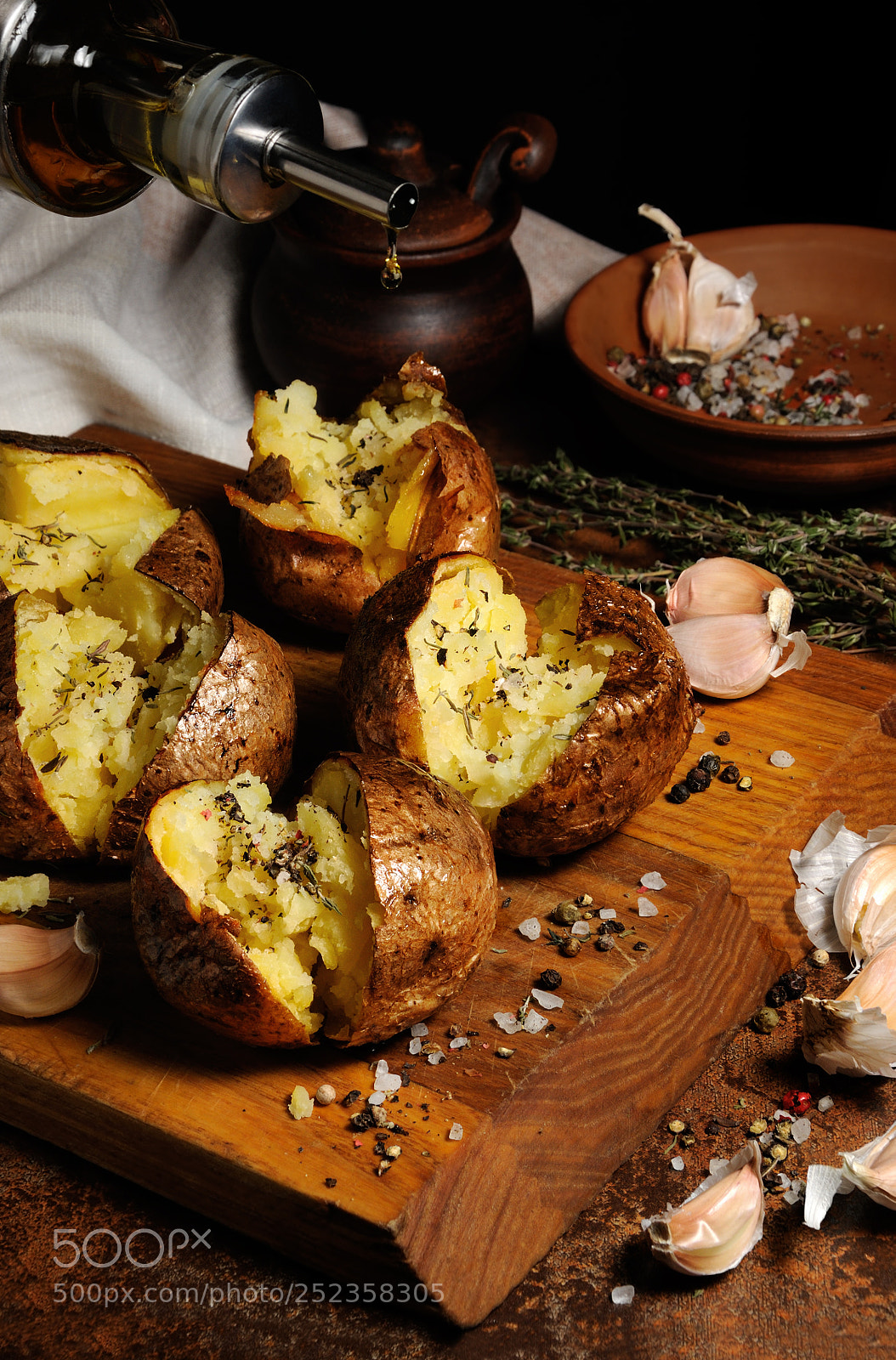 Nikon D90 sample photo. Baked potato with spices photography