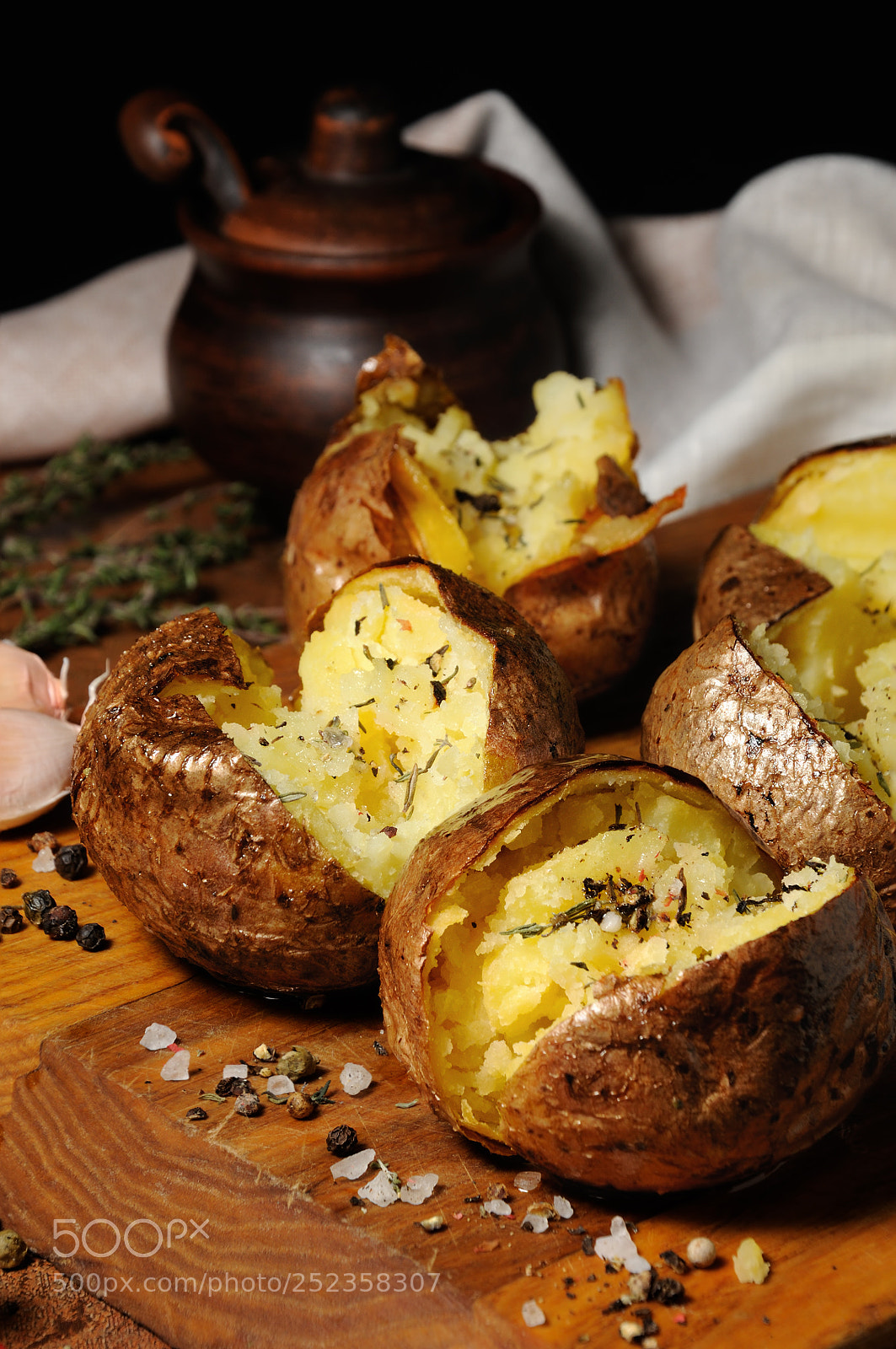 Nikon D90 sample photo. Baked potato with spices photography