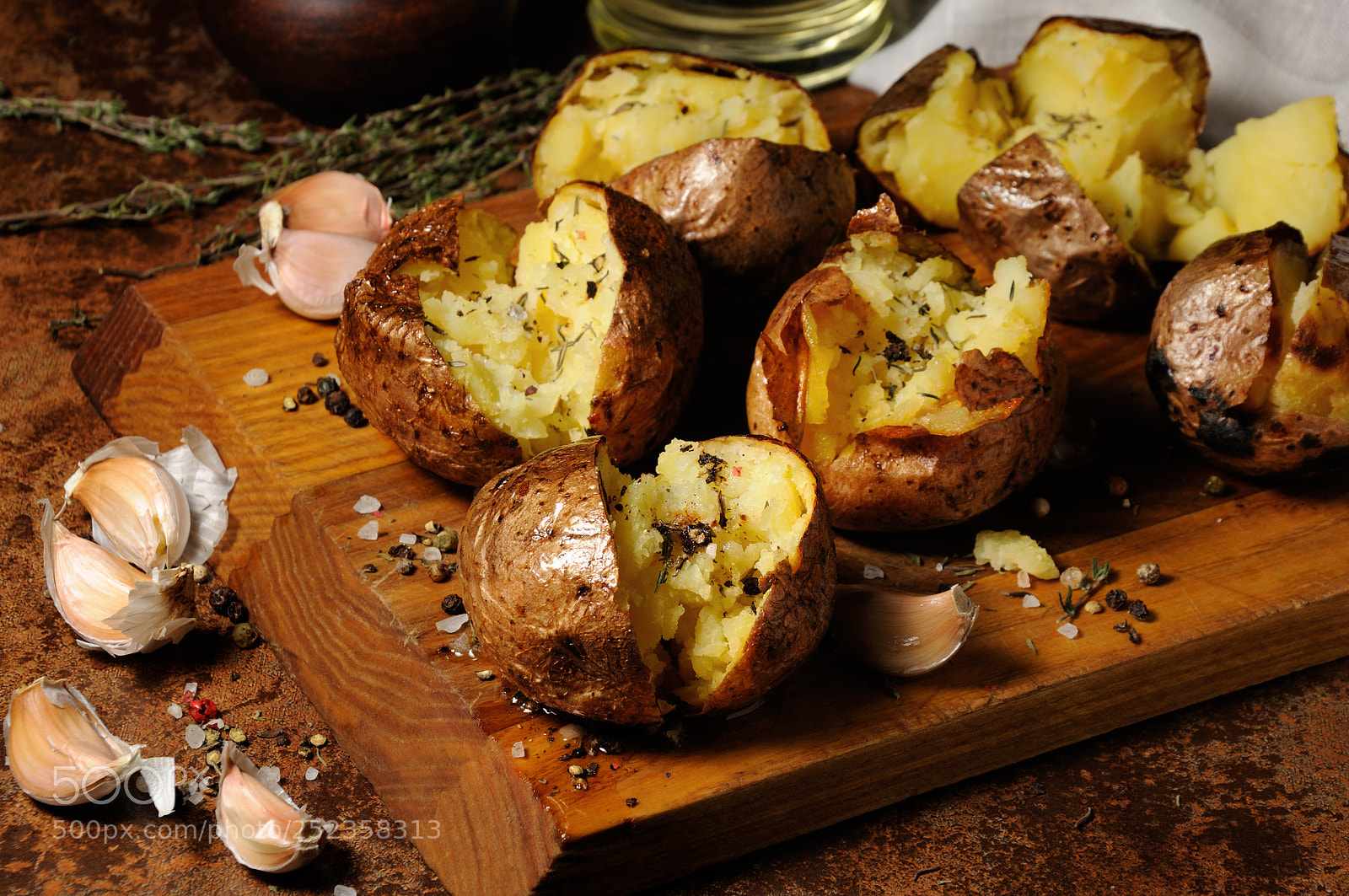 Nikon D90 sample photo. Baked potato with spices photography