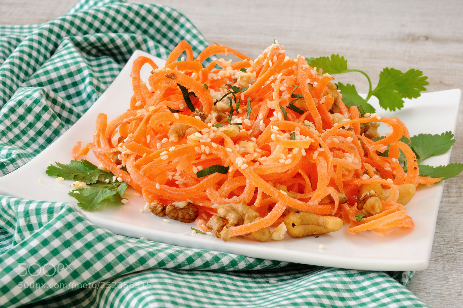 Nikon D90 sample photo. Carrot ribbon salad photography