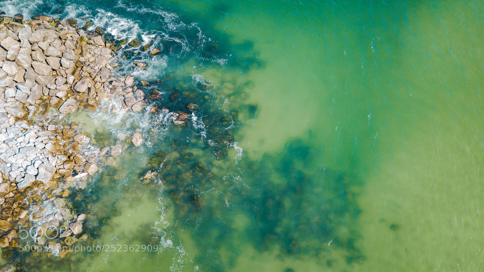 DJI FC220 sample photo. Ocean rocks from above photography