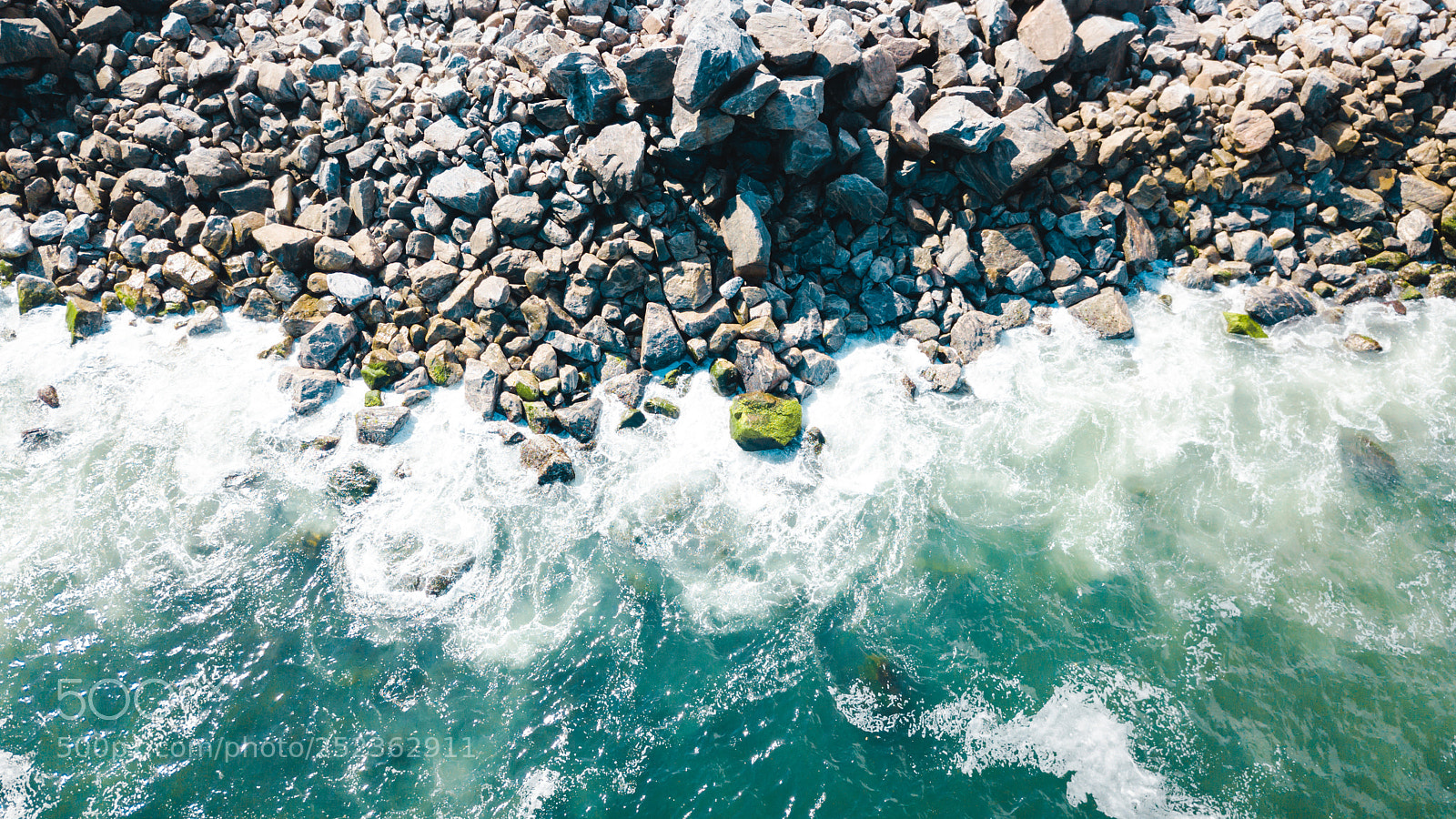 DJI FC220 sample photo. Ocean rocks photography
