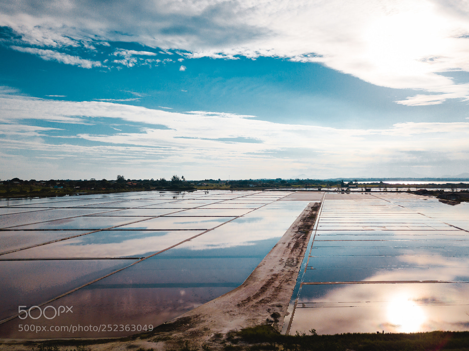 DJI FC220 sample photo. Salina blue sky reflection photography