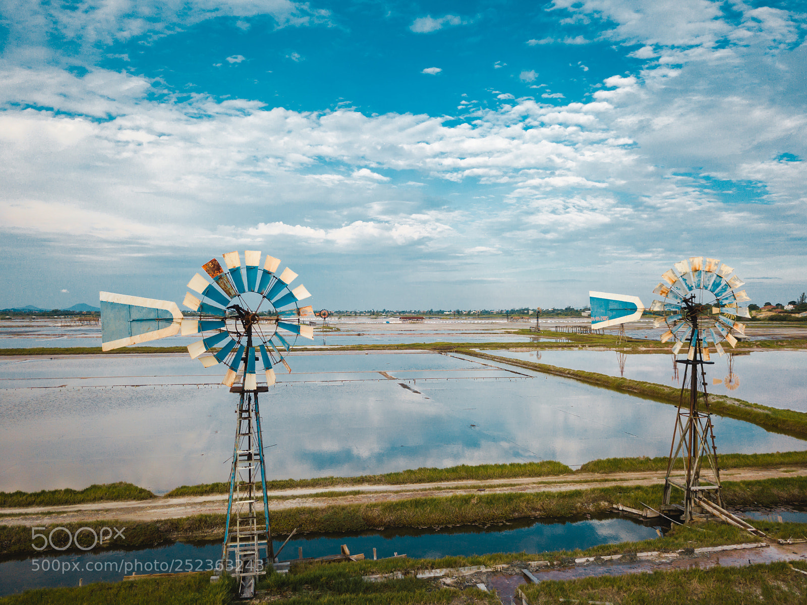 DJI FC220 sample photo. Two old windmill photography