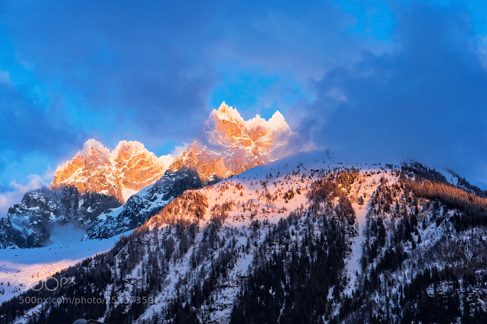 Sony a7 II sample photo. Sunset on mont-blanc photography