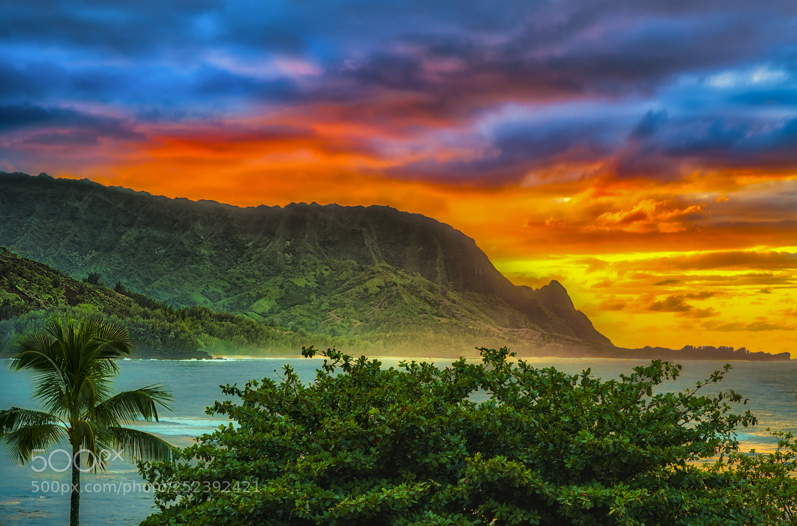 Nikon D850 sample photo. Hanalei bay sunset photography