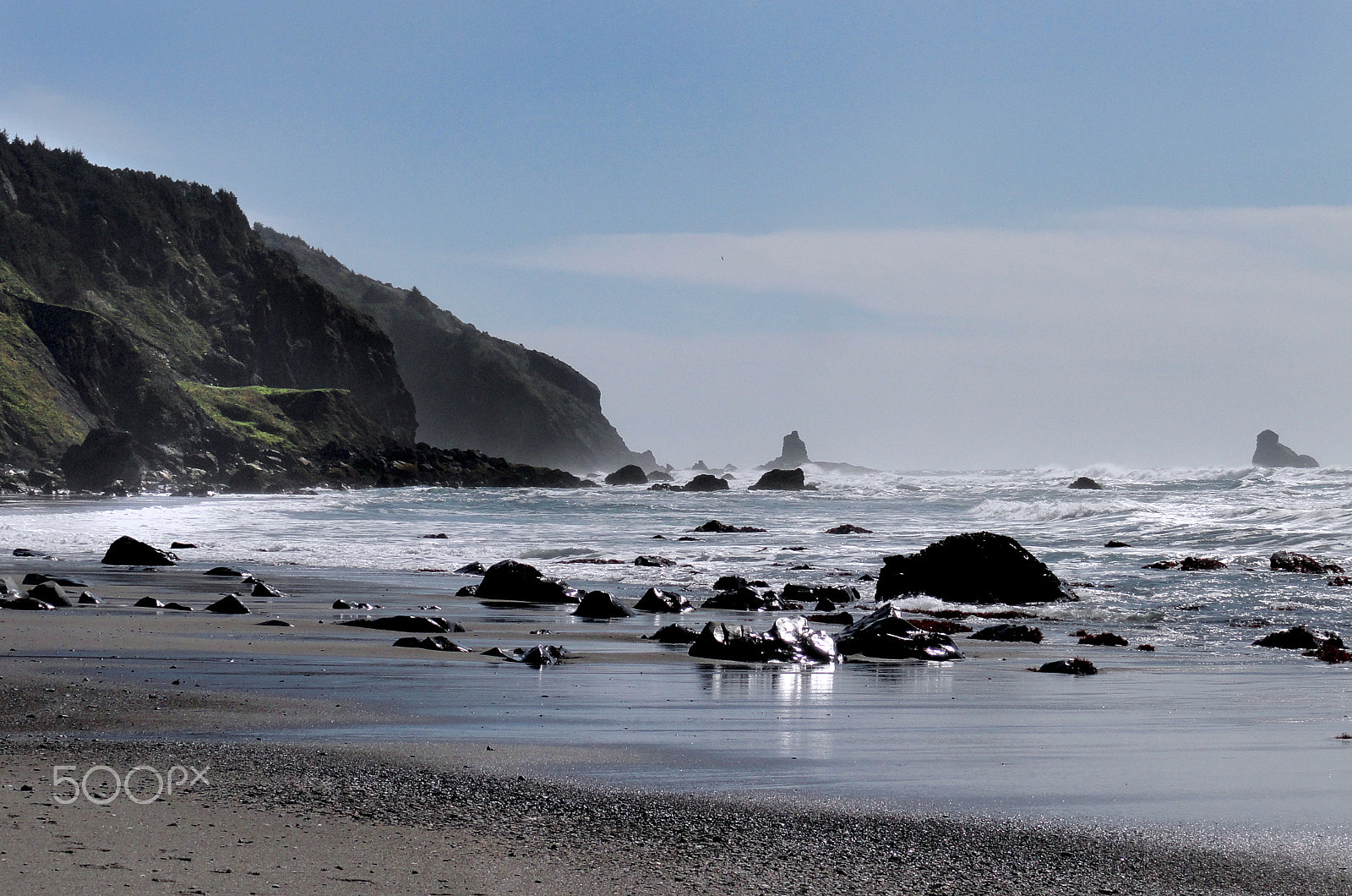 Sony Cyber-shot DSC-H55 sample photo. Bandon rocky shore photography