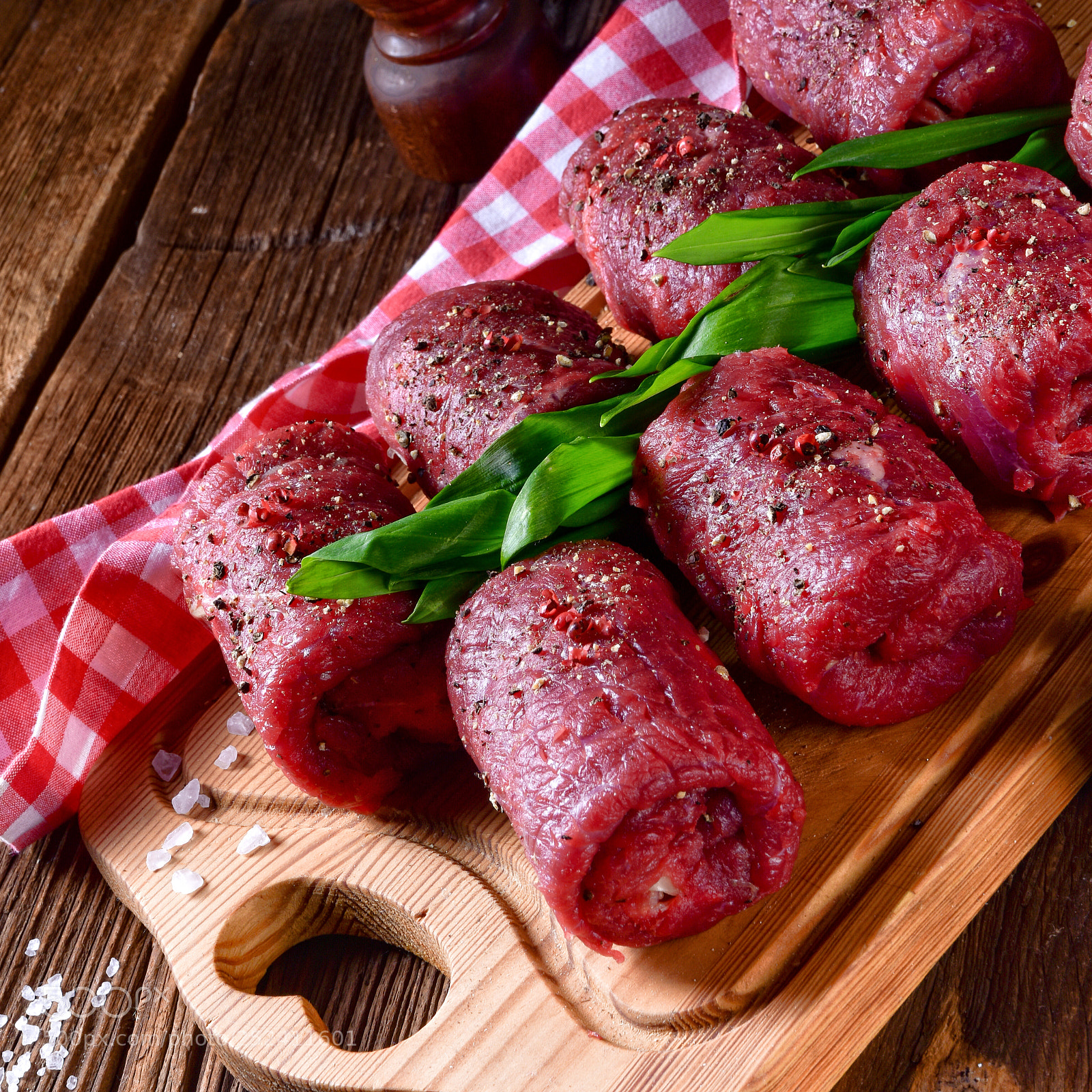 Nikon D810 sample photo. Fresh raw beef roulades photography