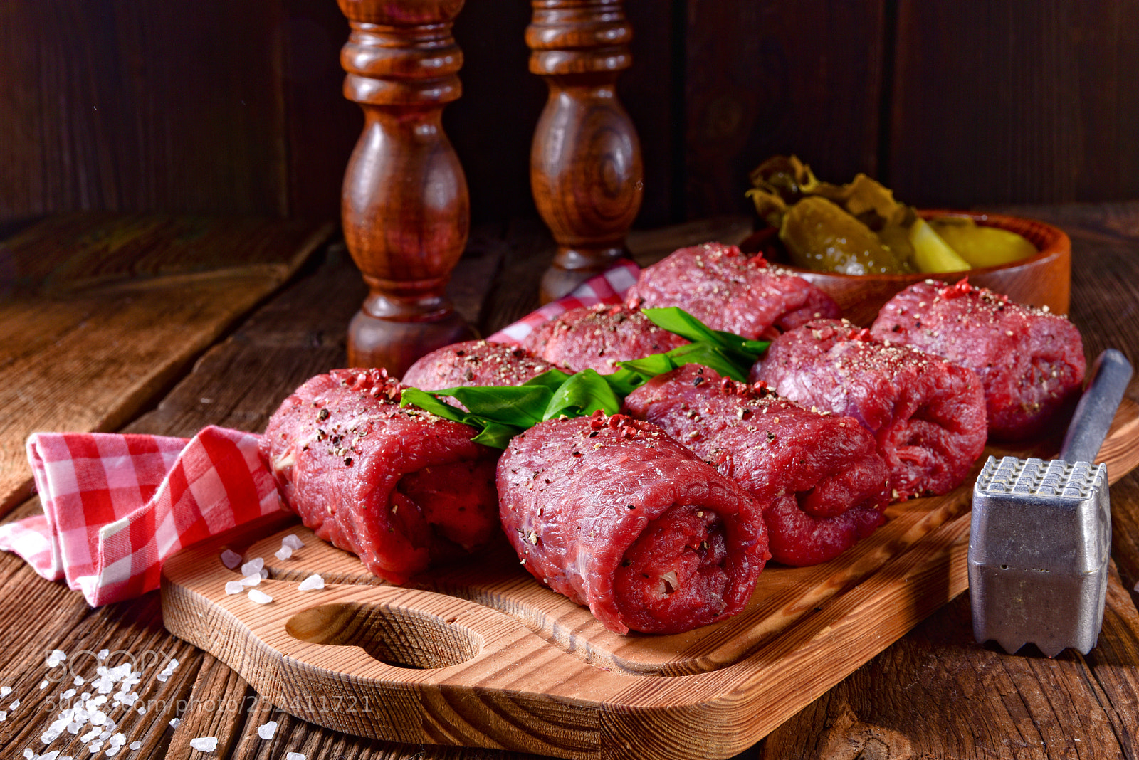 Nikon D810 sample photo. Fresh raw beef roulades photography