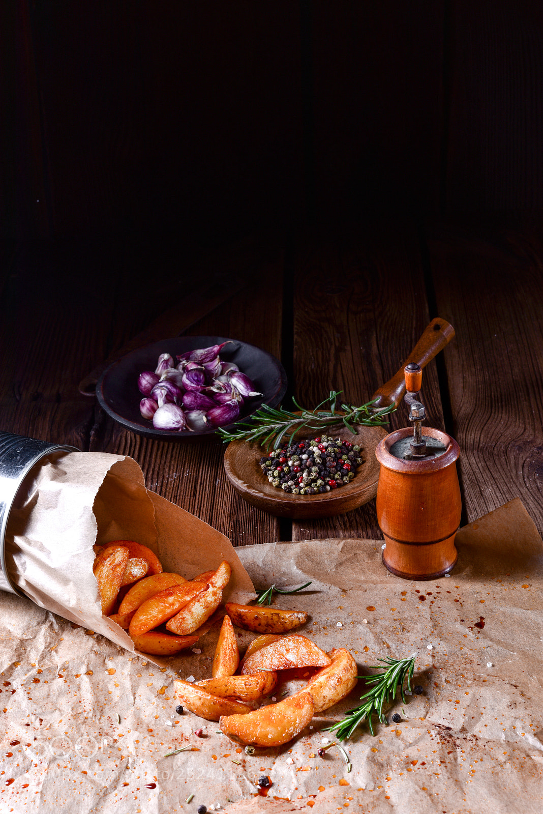 Nikon D810 sample photo. Rosemary potato wedges from photography