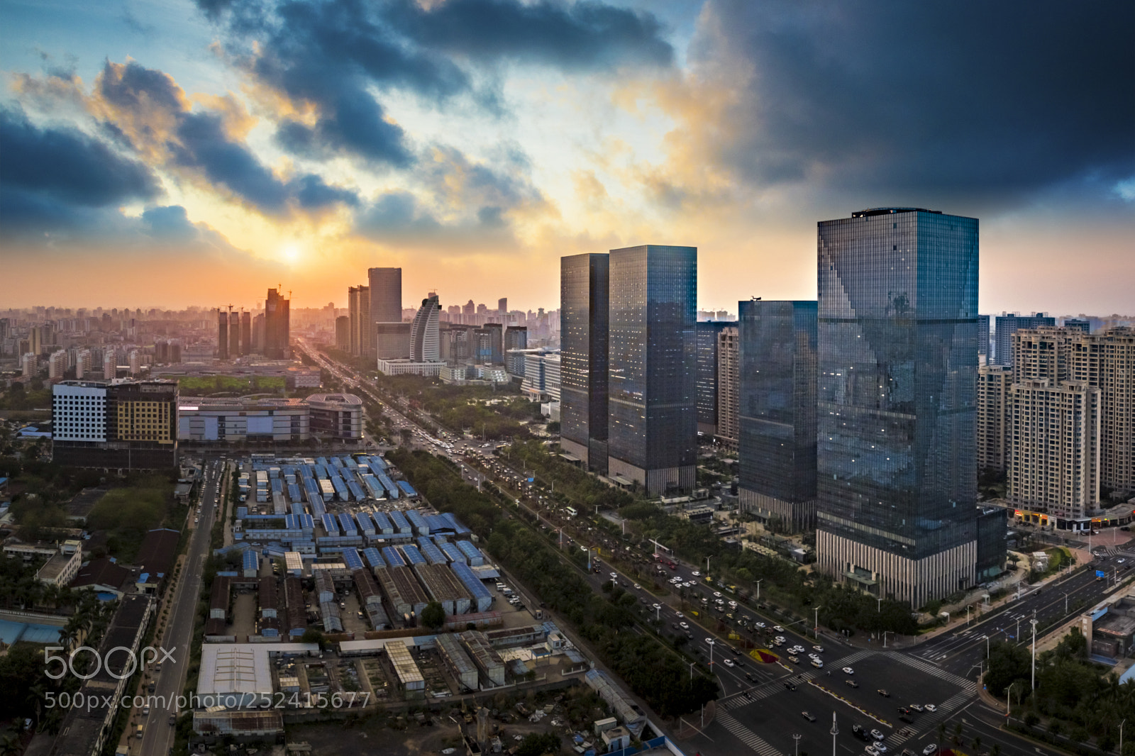 DJI FC220 sample photo. Haikou central business district photography