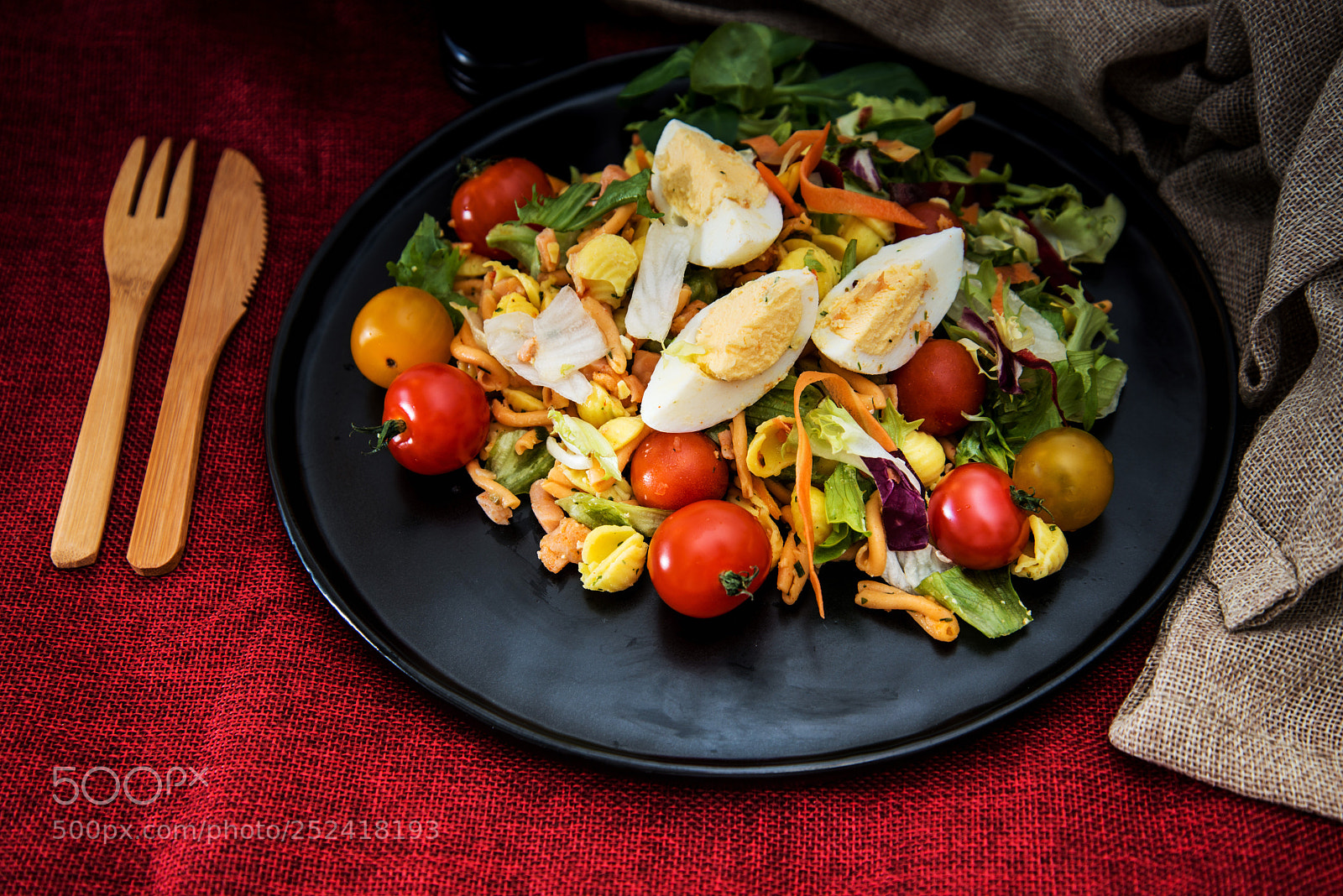 Nikon D800 sample photo. Salad of pasta, egg photography