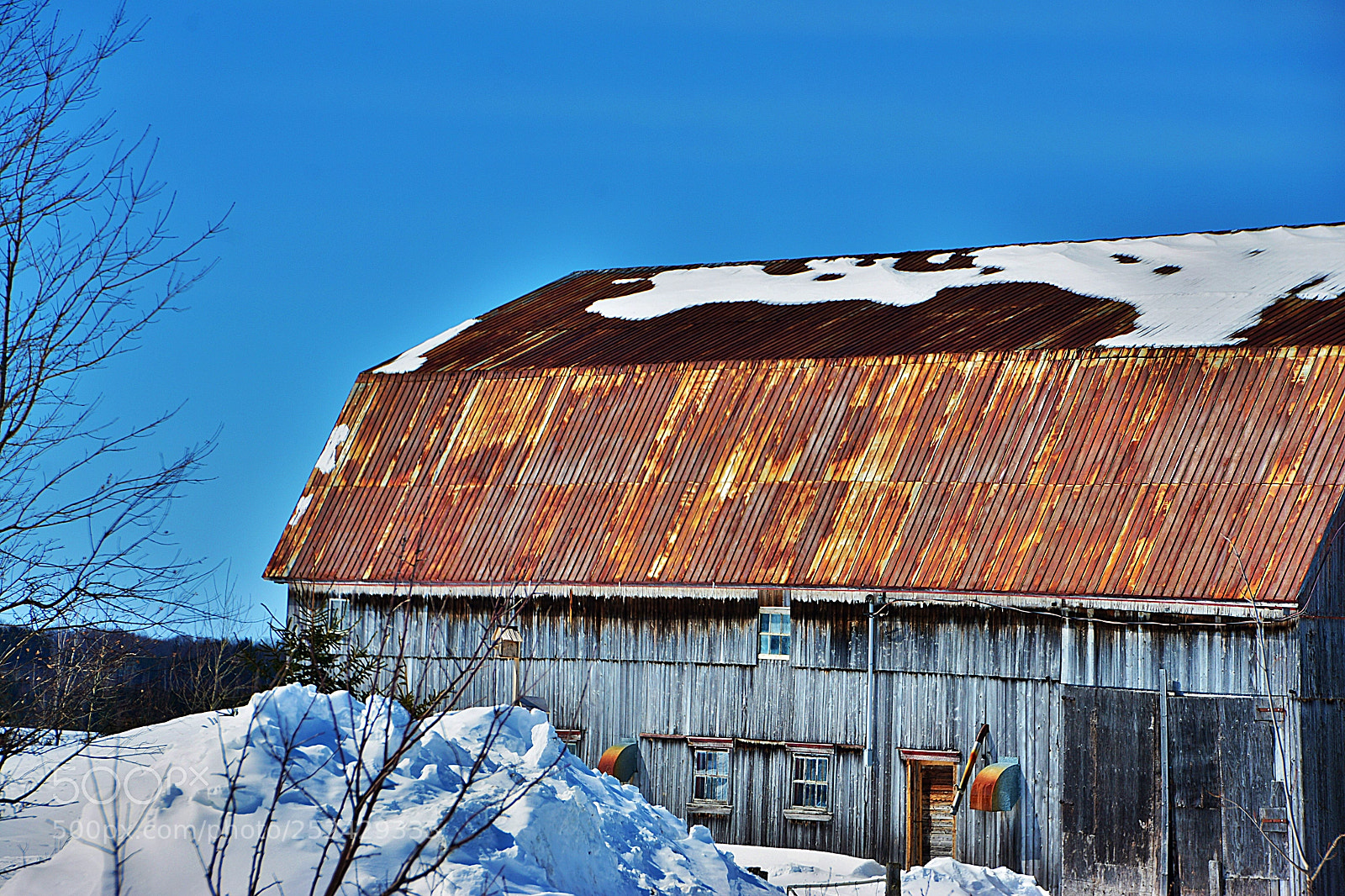 Nikon D7100 sample photo. Grange en hiver photography