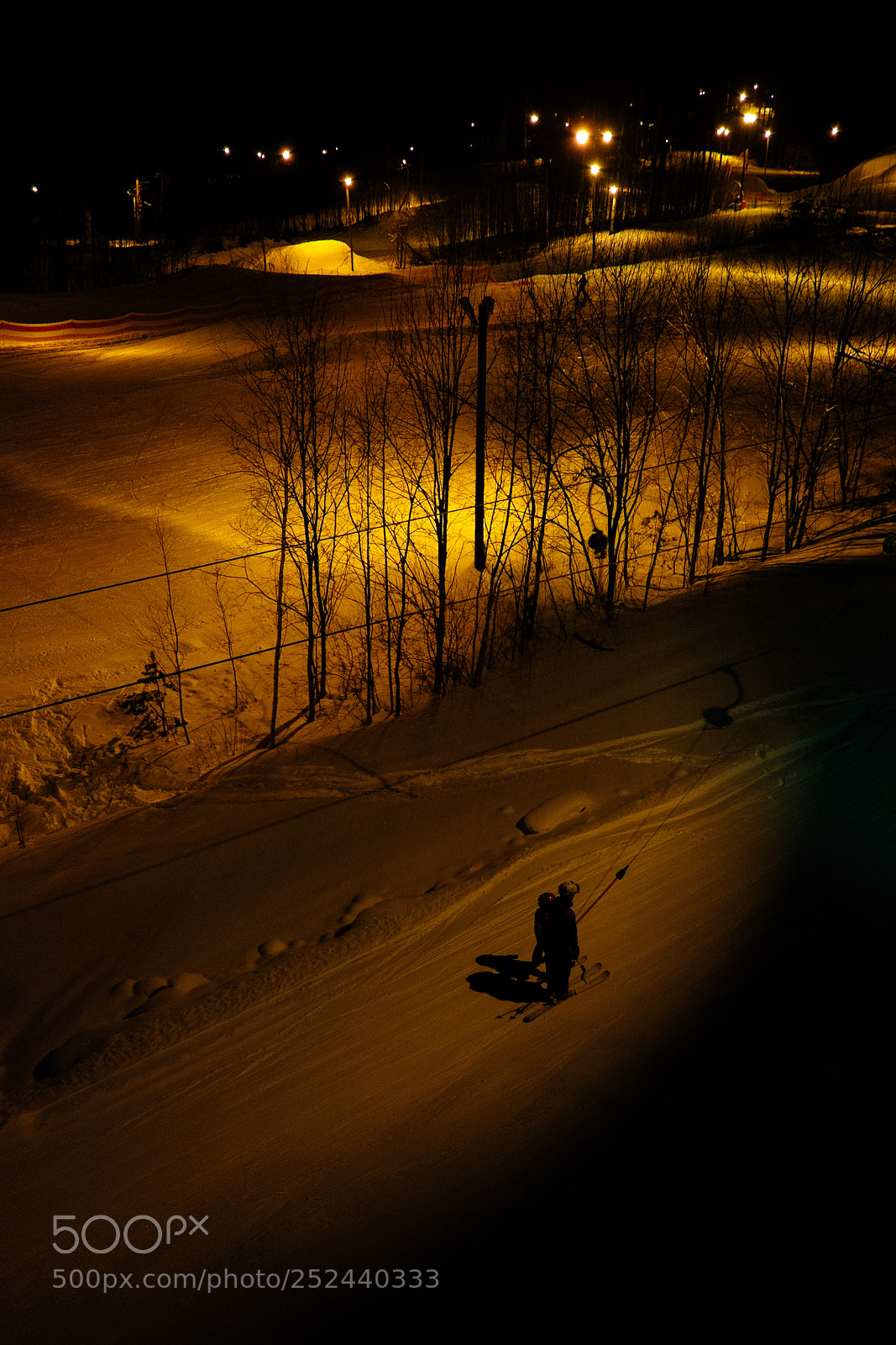Fujifilm X-T1 sample photo. Night skier photography
