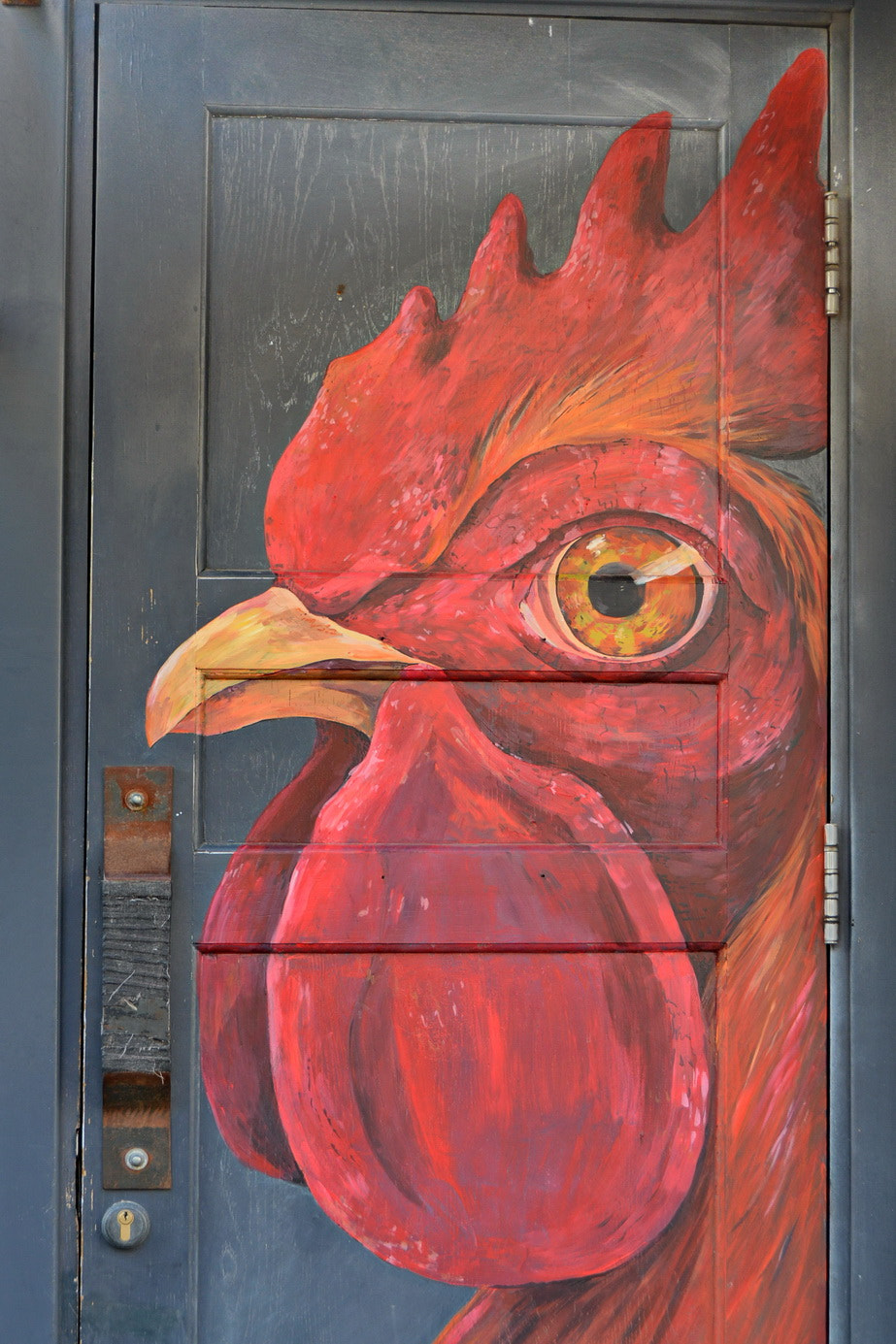 Nikon D5200 + Nikon AF-S DX Nikkor 18-200mm F3.5-5.6G ED VR II sample photo. Cock on the door photography