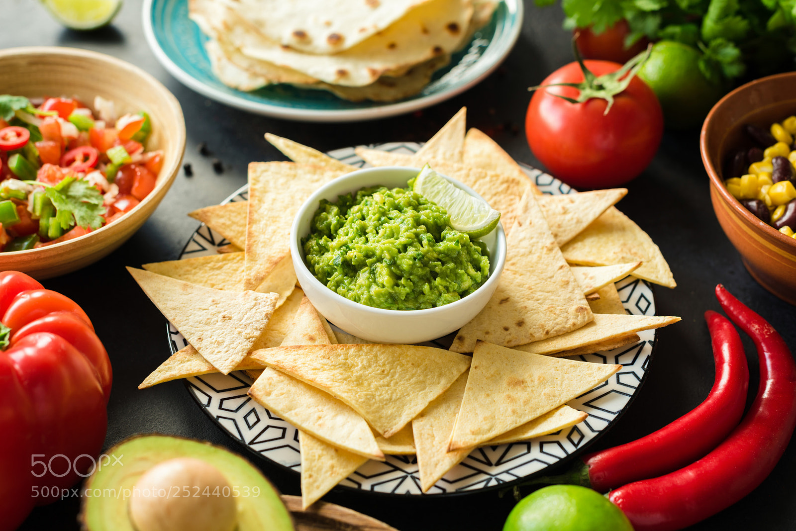 Nikon D810 sample photo. Guacamole, tortilla chips and photography