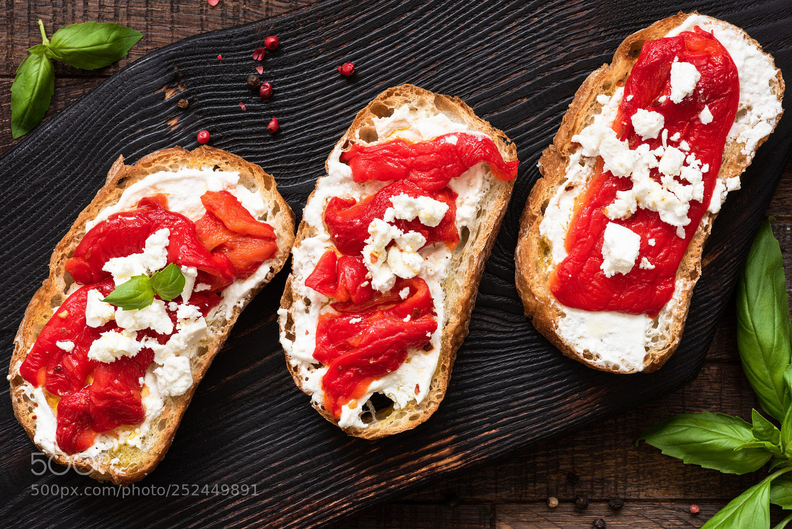 Nikon D810 sample photo. Bruschetta with roasted pepper photography