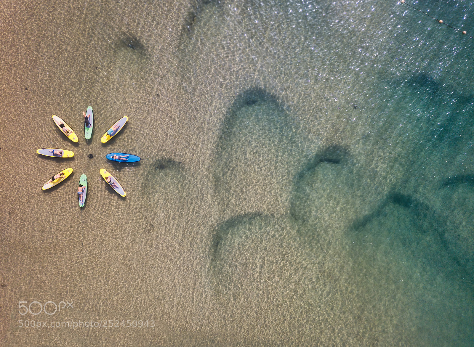 DJI FC220 sample photo. Aerial sup yoga photography