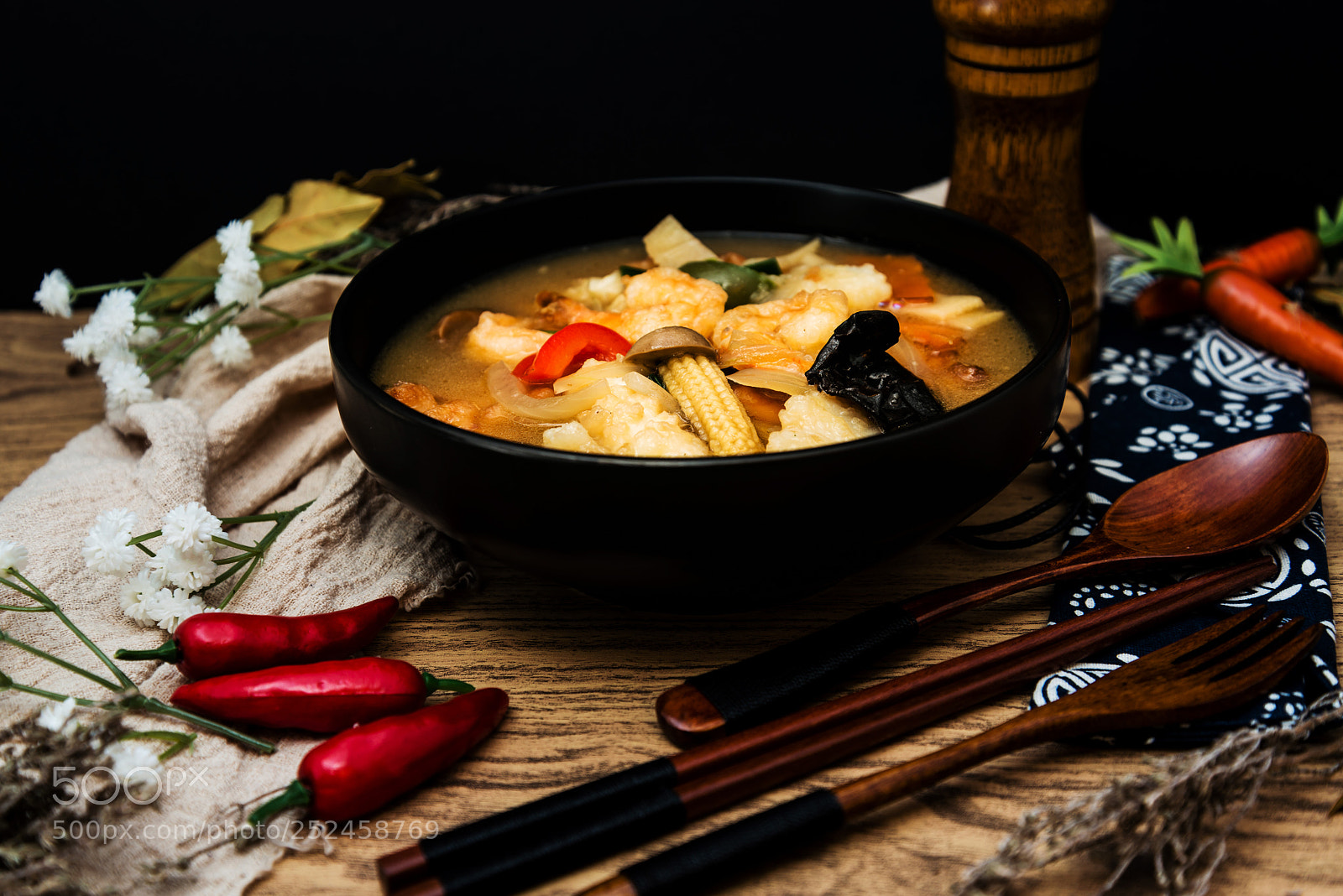 Nikon D800 sample photo. Bowls of asian soup photography