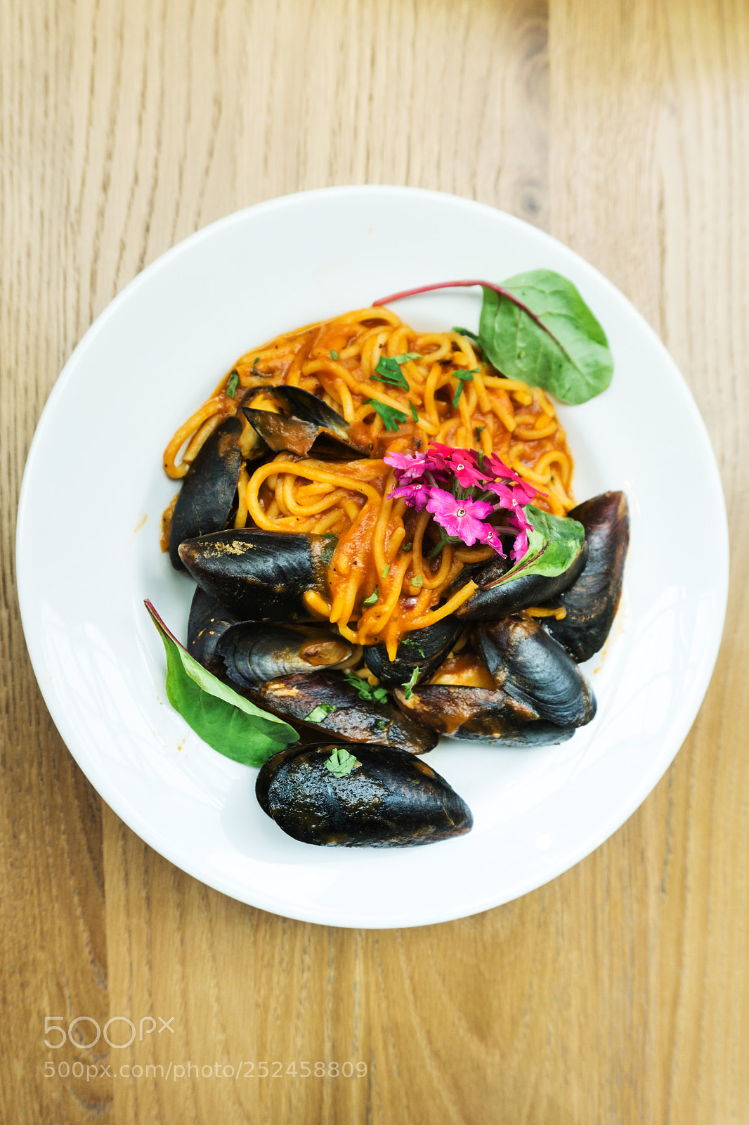 Sony a6000 sample photo. Pasta with mussels dinner photography