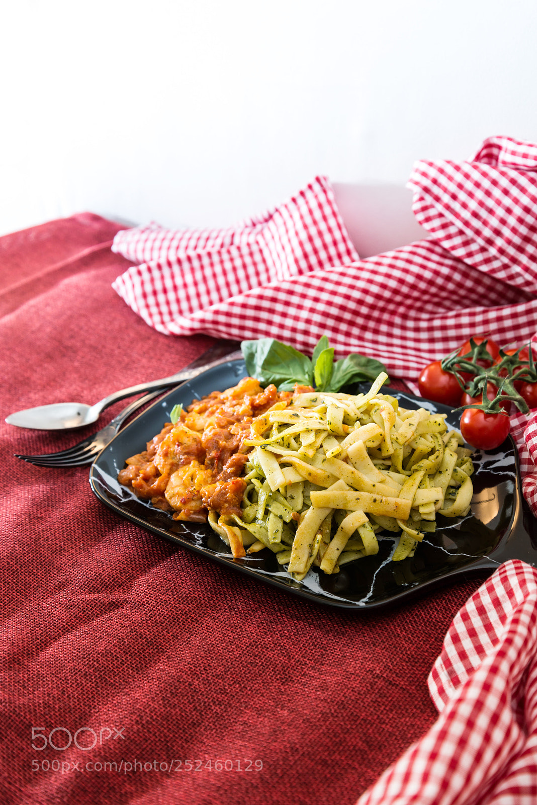 Nikon D800 sample photo. Pasta with pesto sauce photography