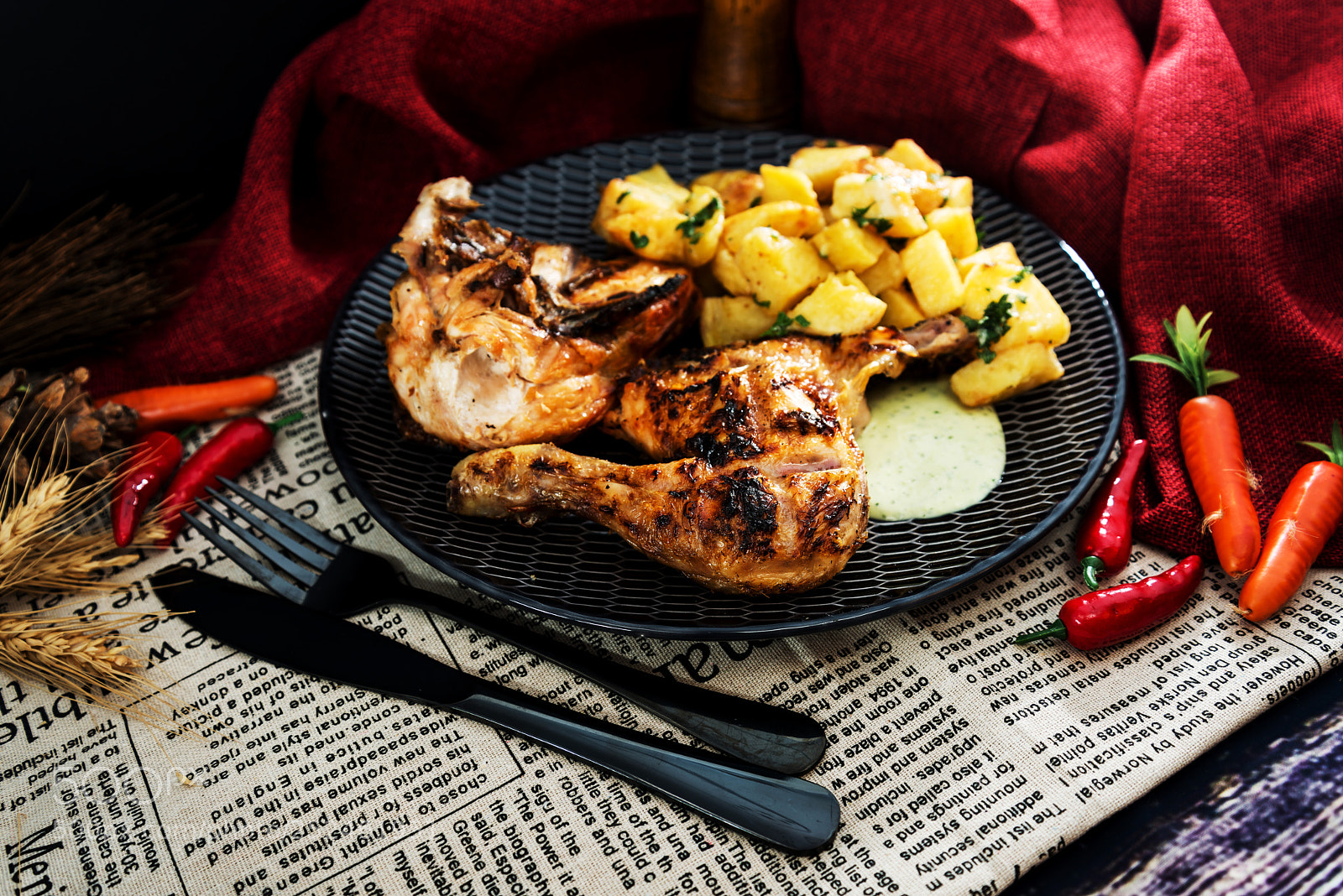 Nikon D800 sample photo. Roasted sleeves chicken with photography