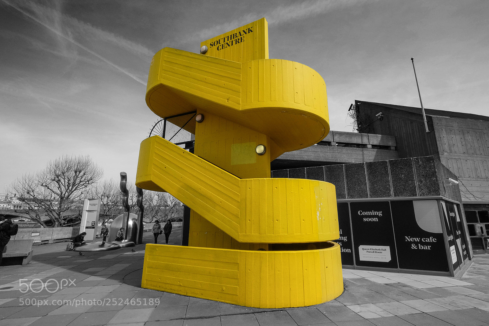 Fujifilm X-T10 sample photo. South bank yellow staircase photography