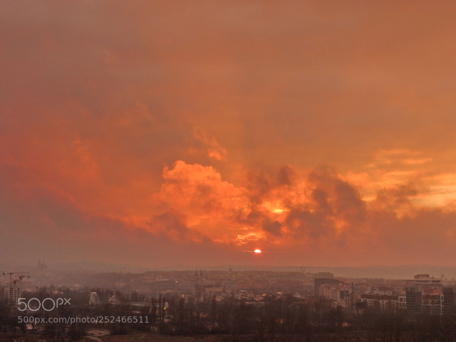 Nikon Coolpix S9900 sample photo. Burning sky prague photography