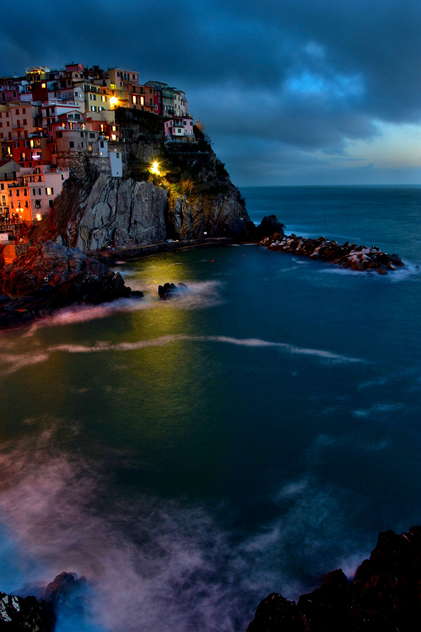 Nikon D5500 sample photo. Manarola in the blue hour photography