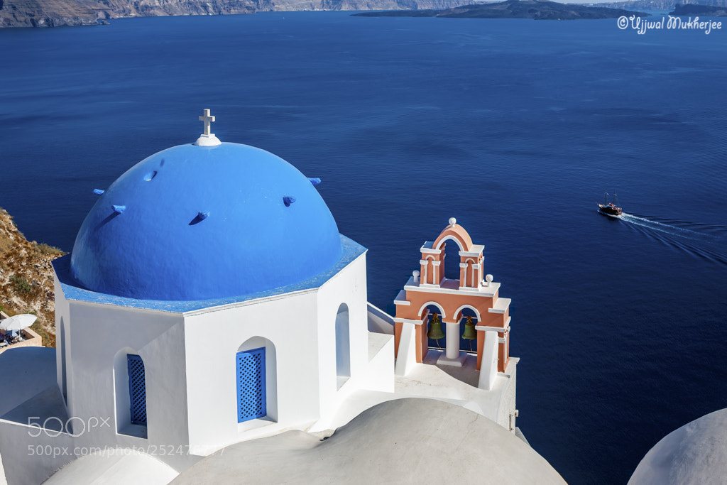 Canon EOS 5D sample photo. Santorini, white and blue photography