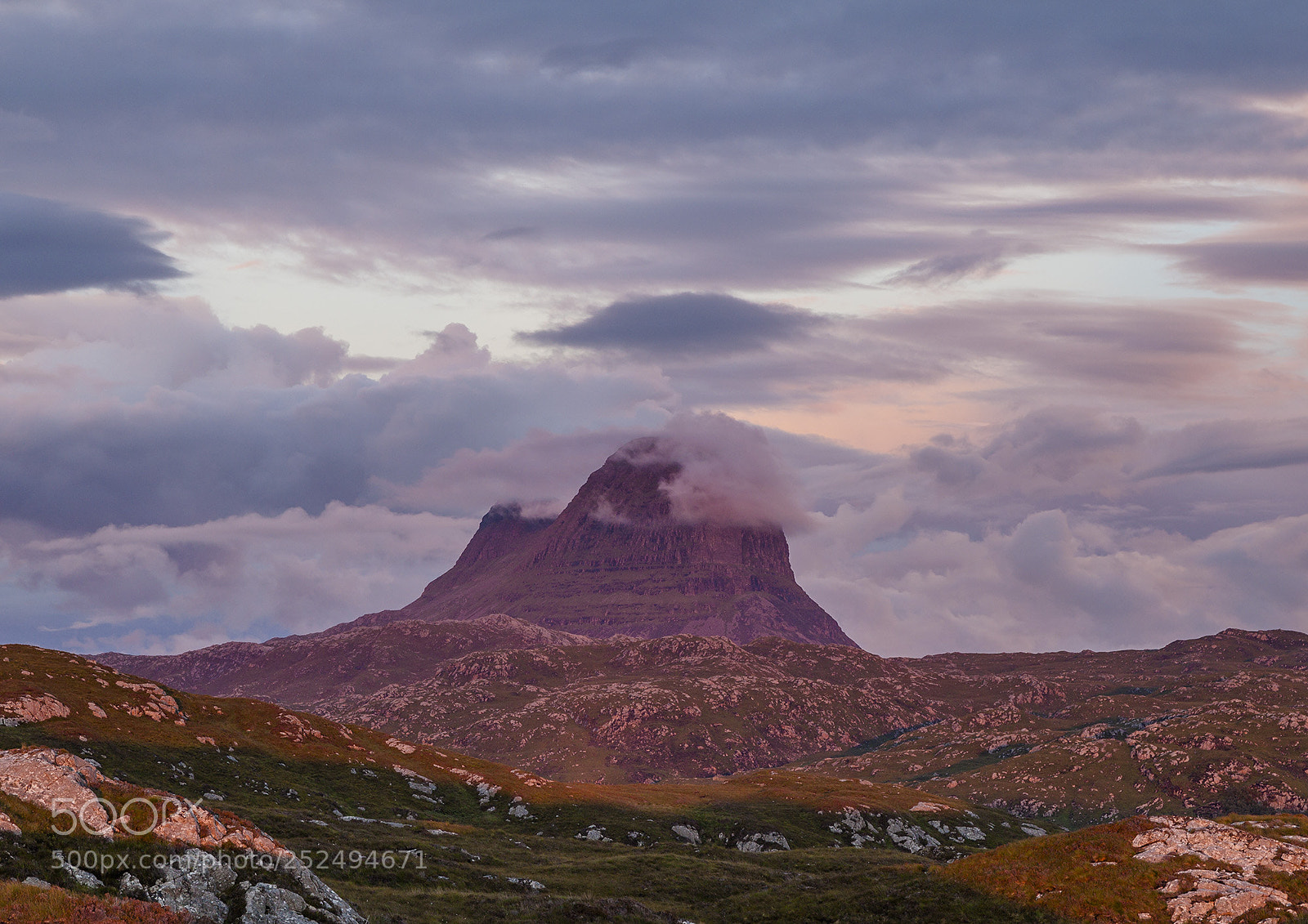 Canon EOS 5D Mark II sample photo. Suilven sunset photography