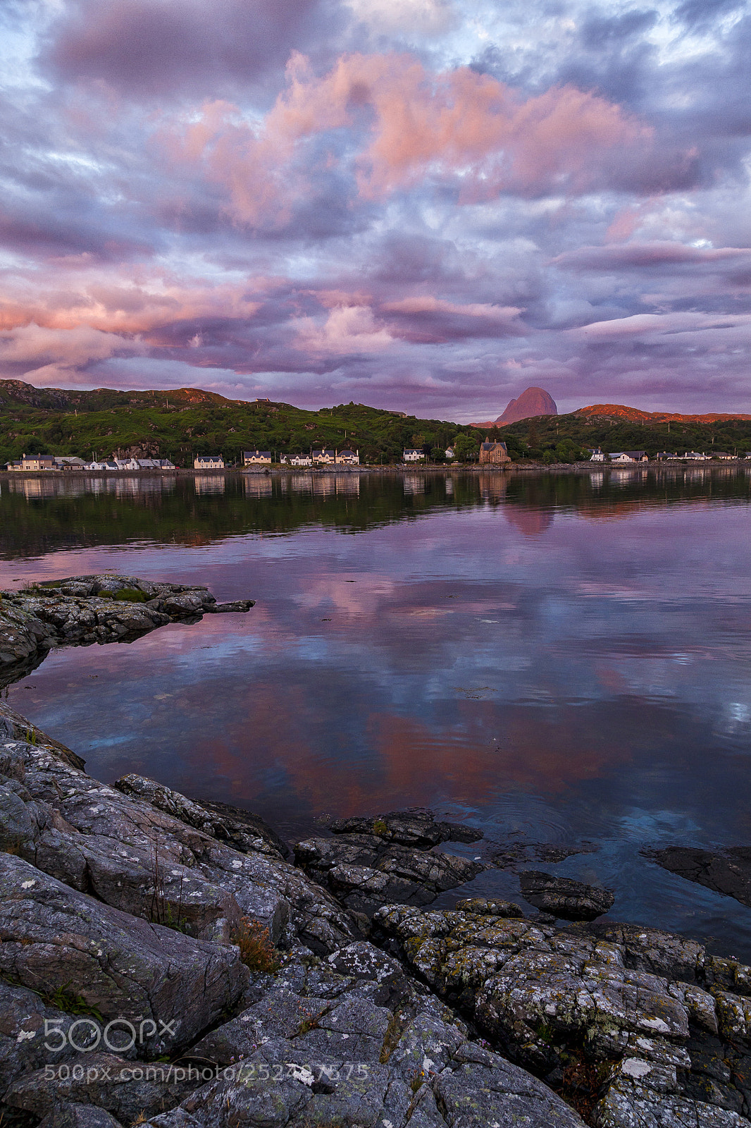 Canon EOS 5D Mark II sample photo. Lochinver suilven sunset photography