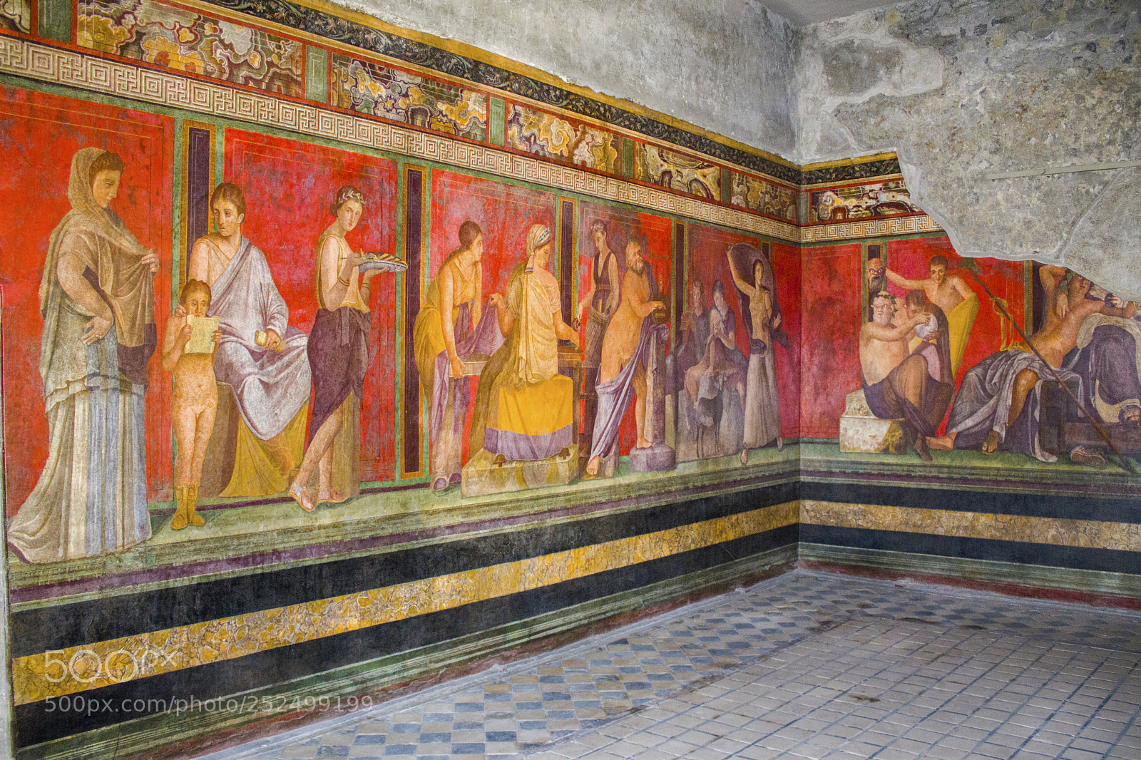 Canon EOS 760D (EOS Rebel T6s / EOS 8000D) sample photo. Pompeii villa wall frieze photography