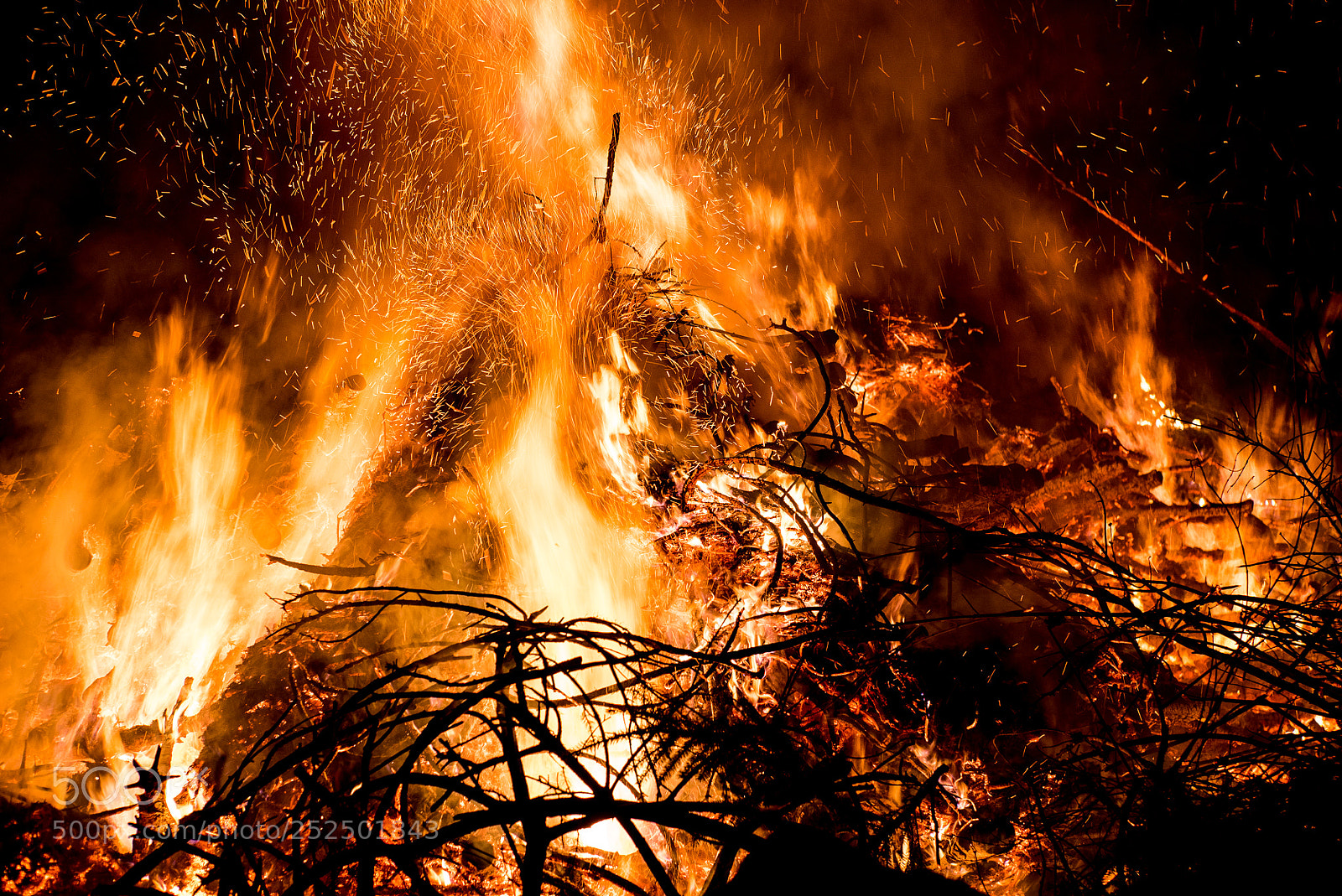 Sony a7S sample photo. Fire photography