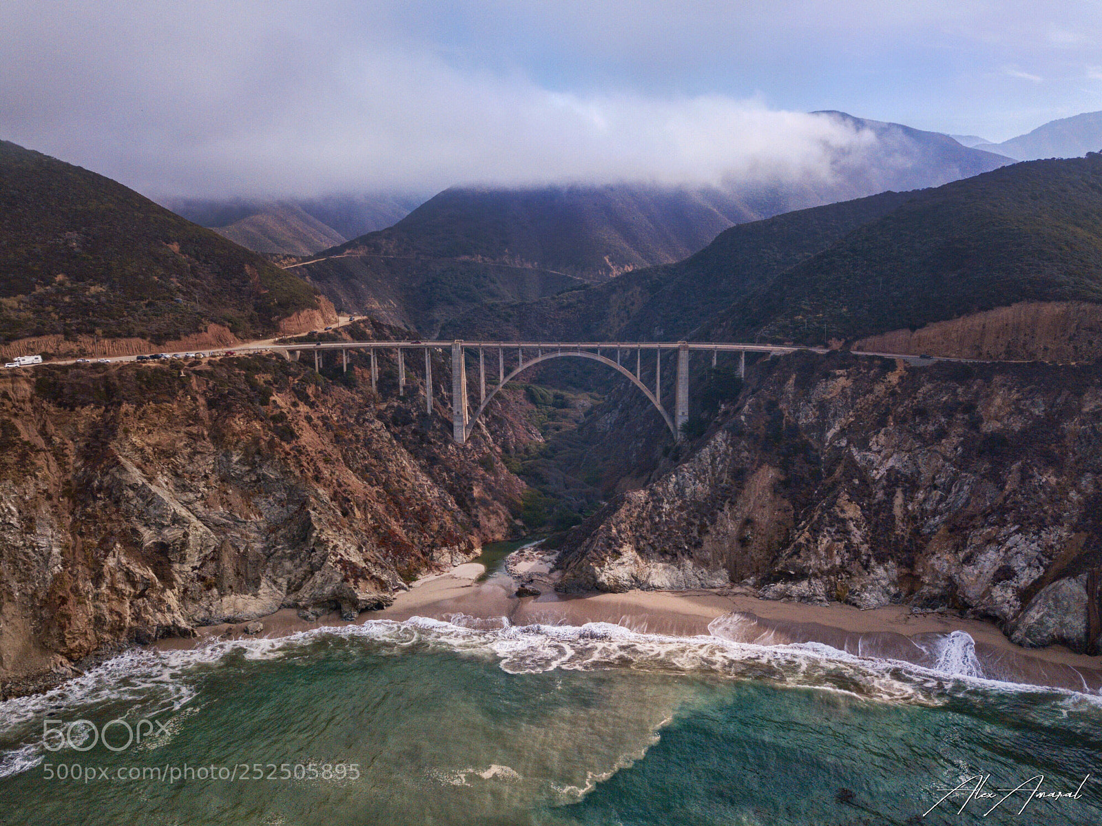 DJI FC220 sample photo. Bixby creek bridge, highway photography