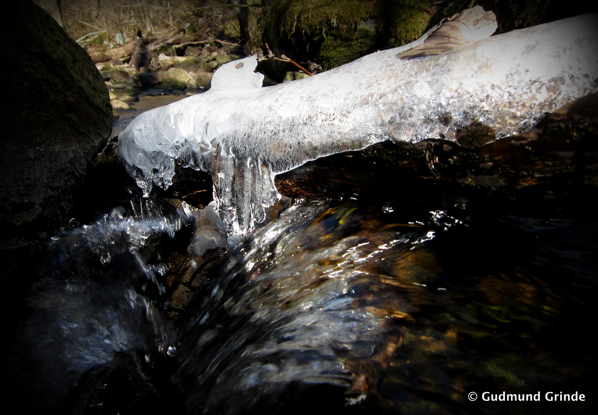 Canon PowerShot S90 sample photo. Icy creek photography