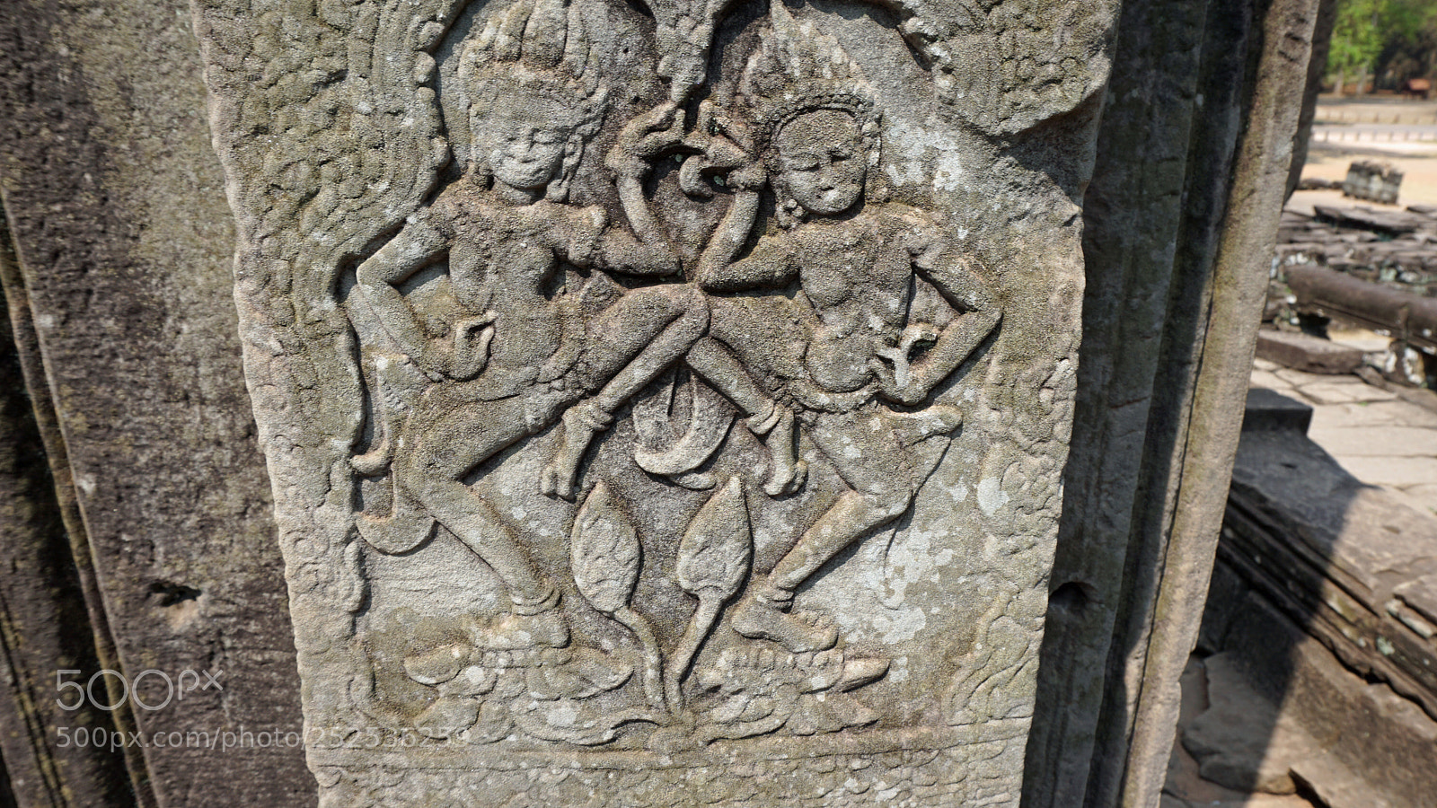 Sony a6000 sample photo. Angkor wat wall figures photography