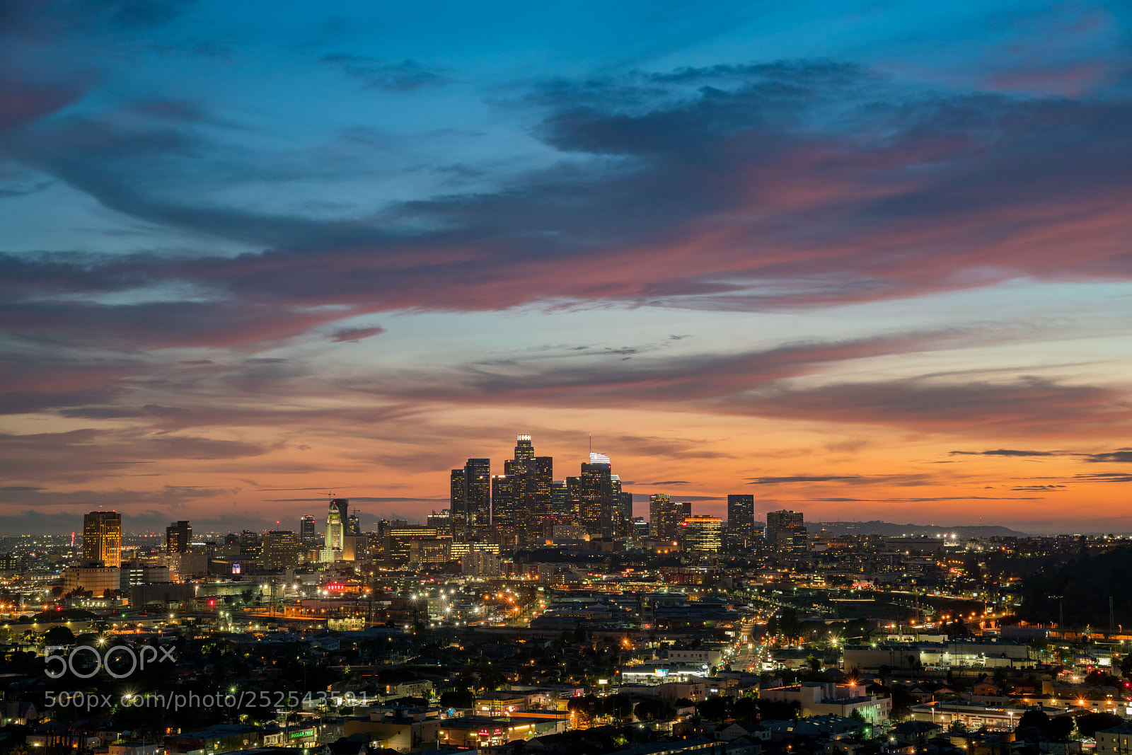 Sony a7R II sample photo. Beautiful sunset downtown cityscape photography
