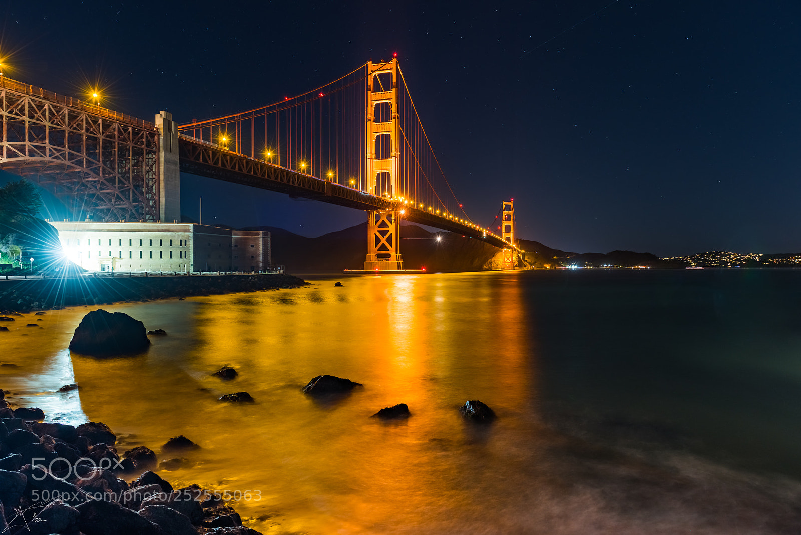 Nikon D810 sample photo. Fort point at night photography