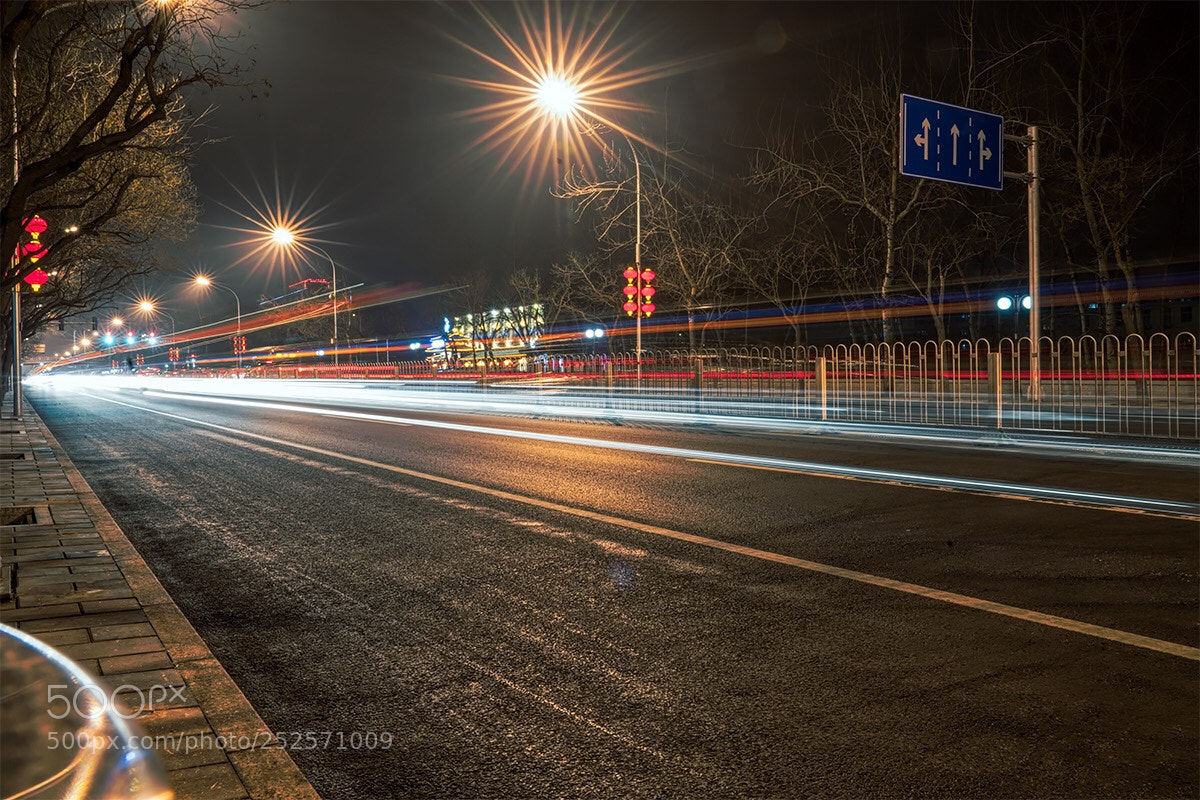 Sony a7R III sample photo. Light trail photography