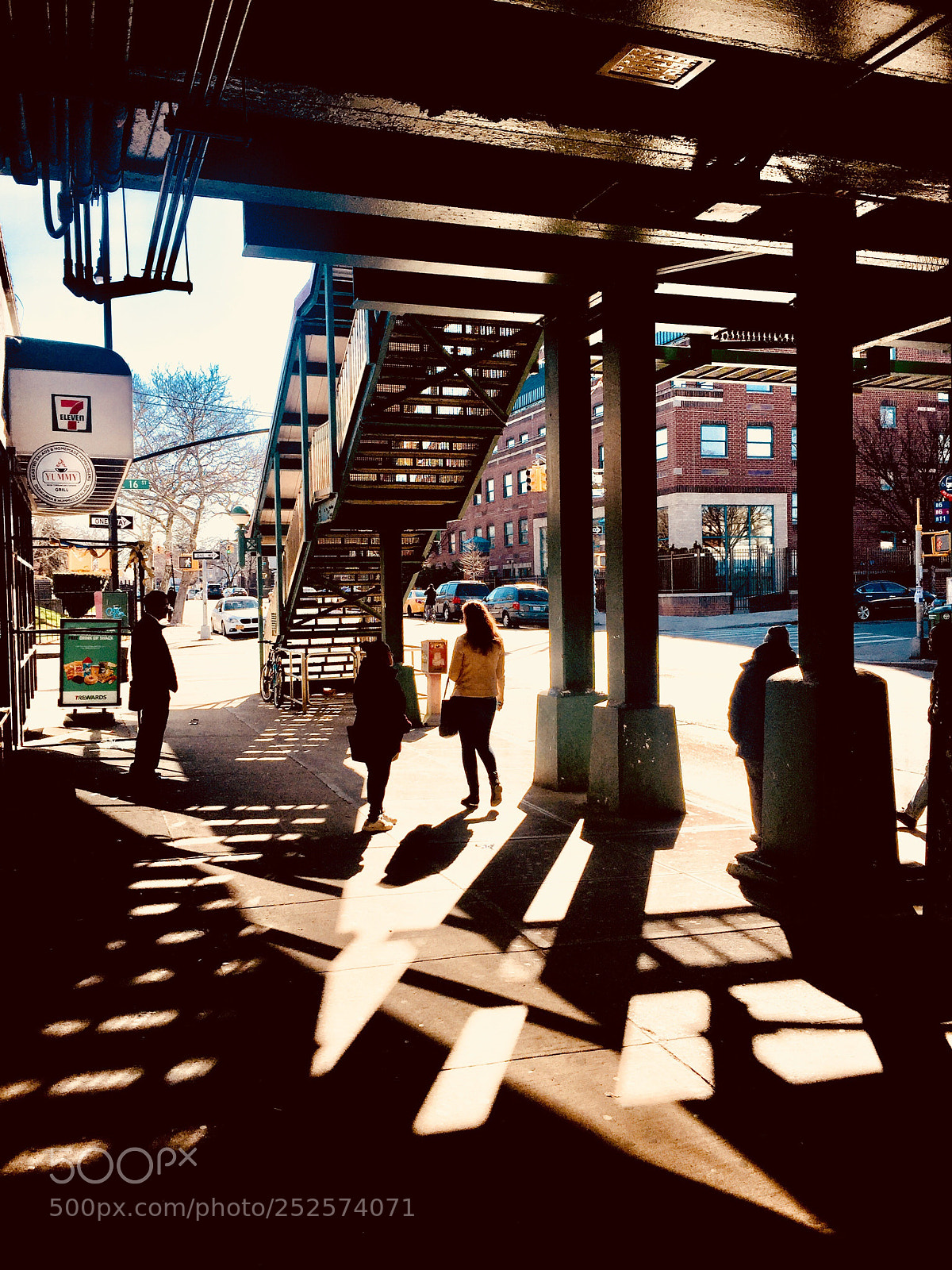 Apple iPhone 6 Plus sample photo. “shadows under the el” photography