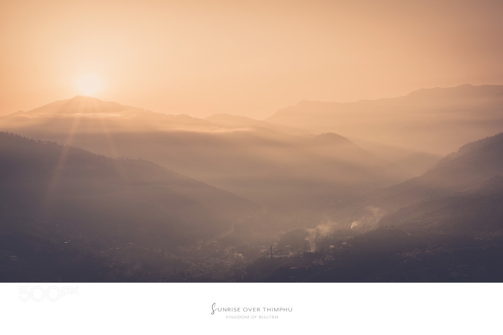Nikon D810 sample photo. Sunrise over thimphu, bhutan photography