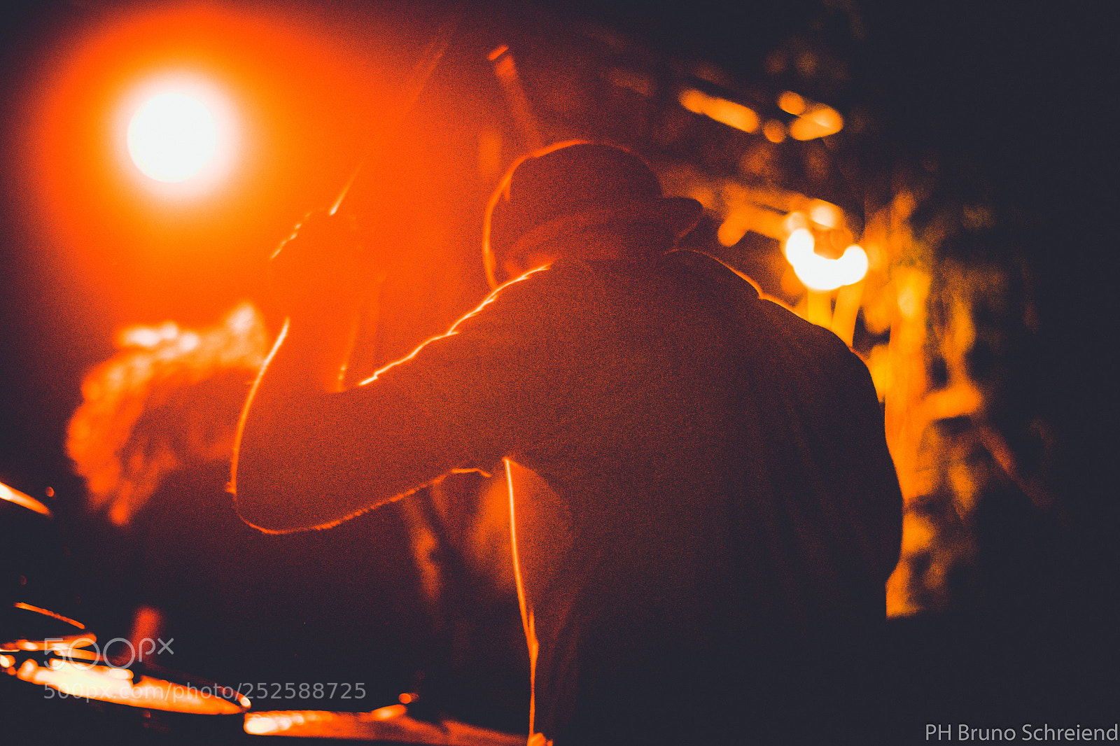 Nikon D3100 sample photo. Drummer with red light photography
