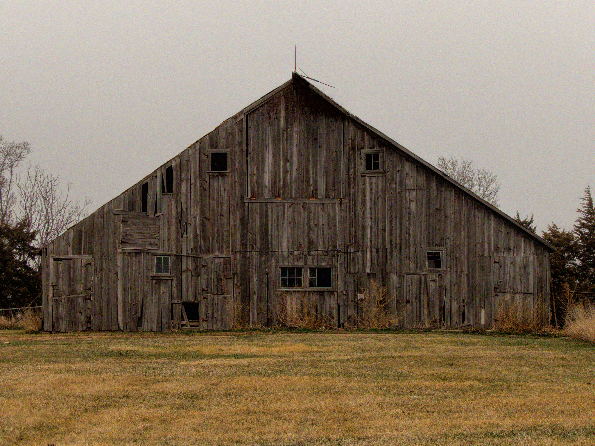 Panasonic Lumix DMC-FZ2500 (Lumix DMC-FZ2000) sample photo. Grey sky barn photography