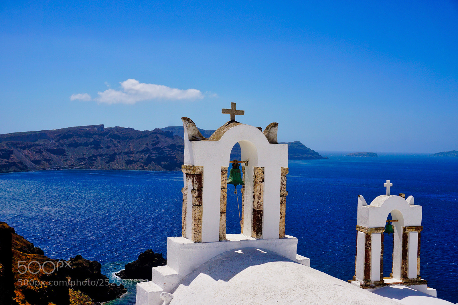 Sony a6000 sample photo. Santorini bell towers photography