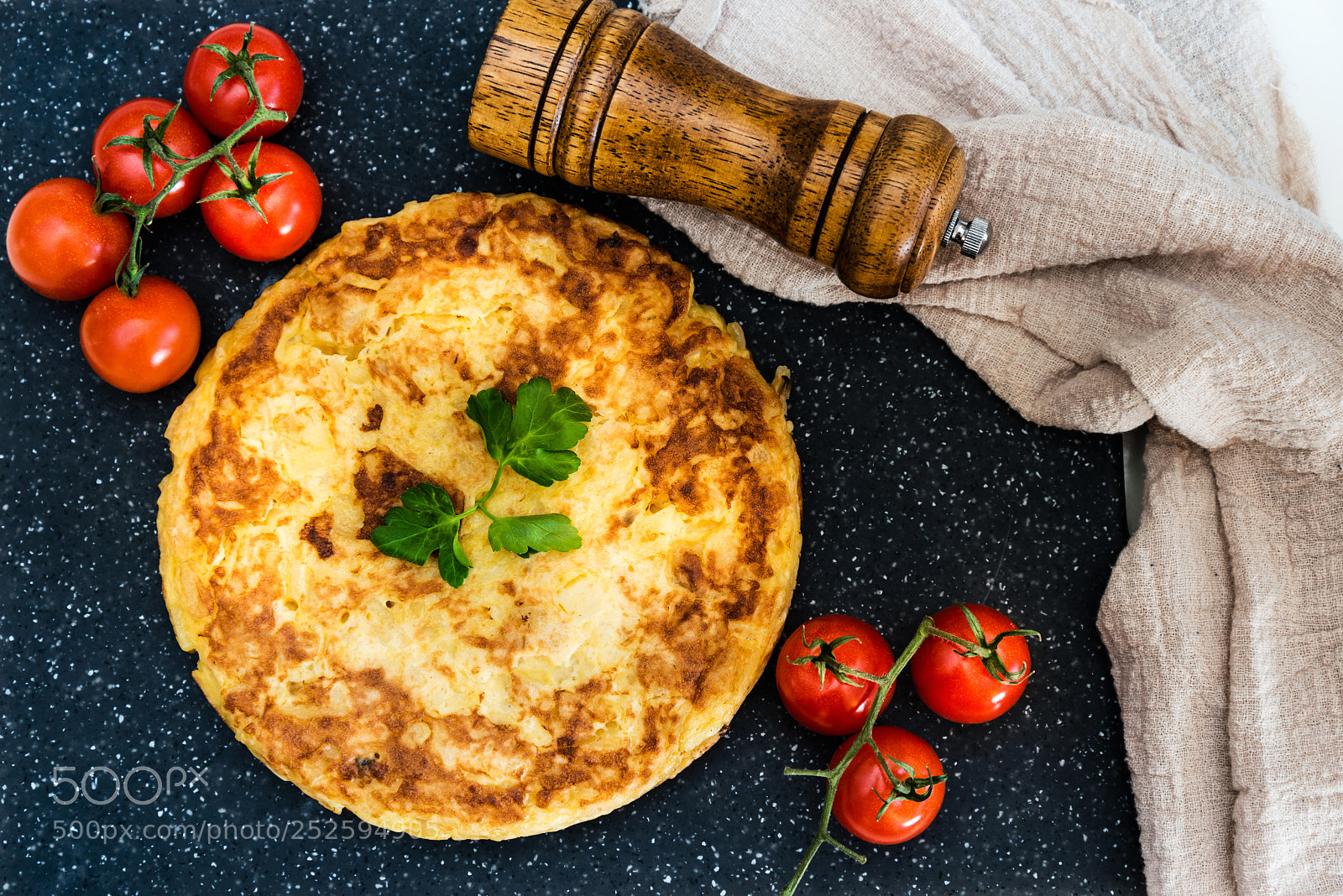 Nikon D800 sample photo. Omelet with ham tomato photography