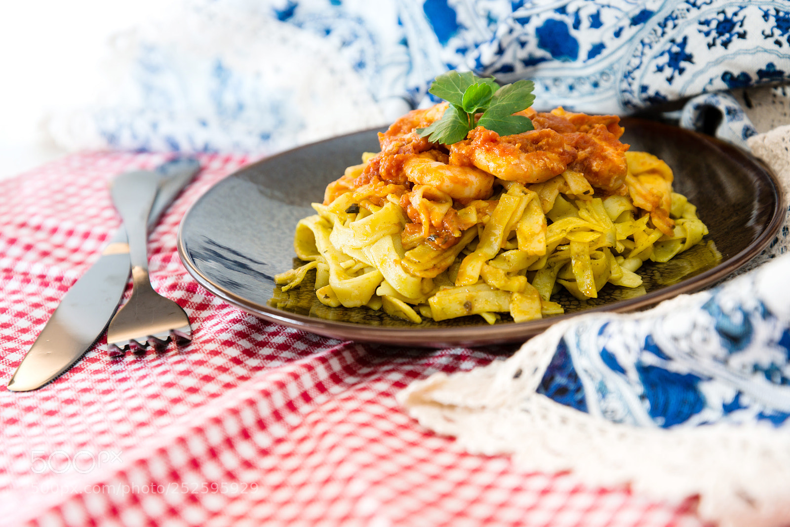 Nikon D800 sample photo. Pasta with shrimp dinner photography