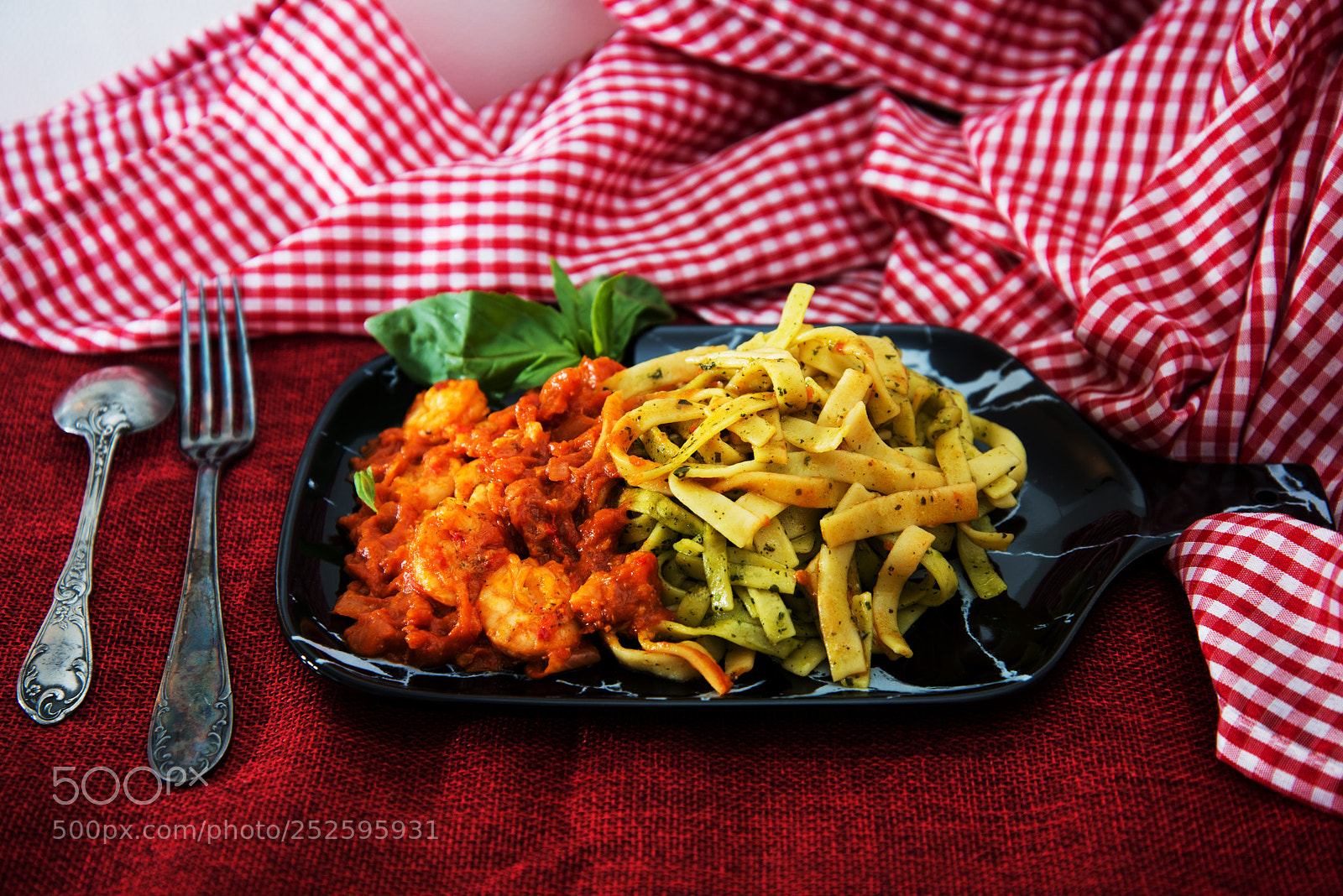 Nikon D800 sample photo. Pasta with shrimp dinner photography