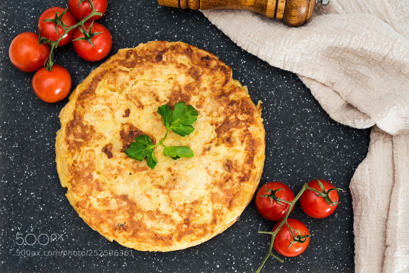 Nikon D800 sample photo. Omelet with ham tomato photography