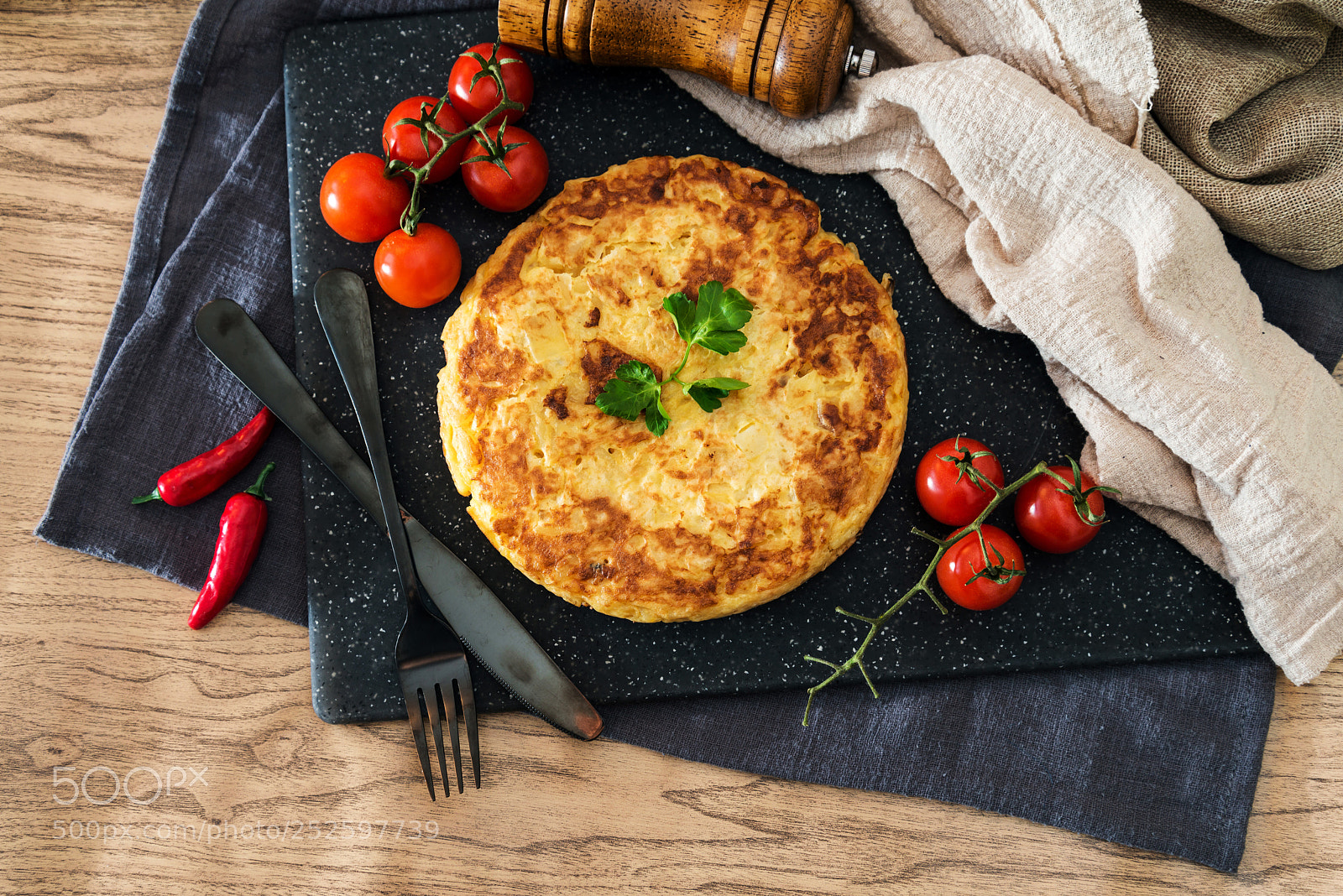 Nikon D800 sample photo. Omelet with ham tomato photography